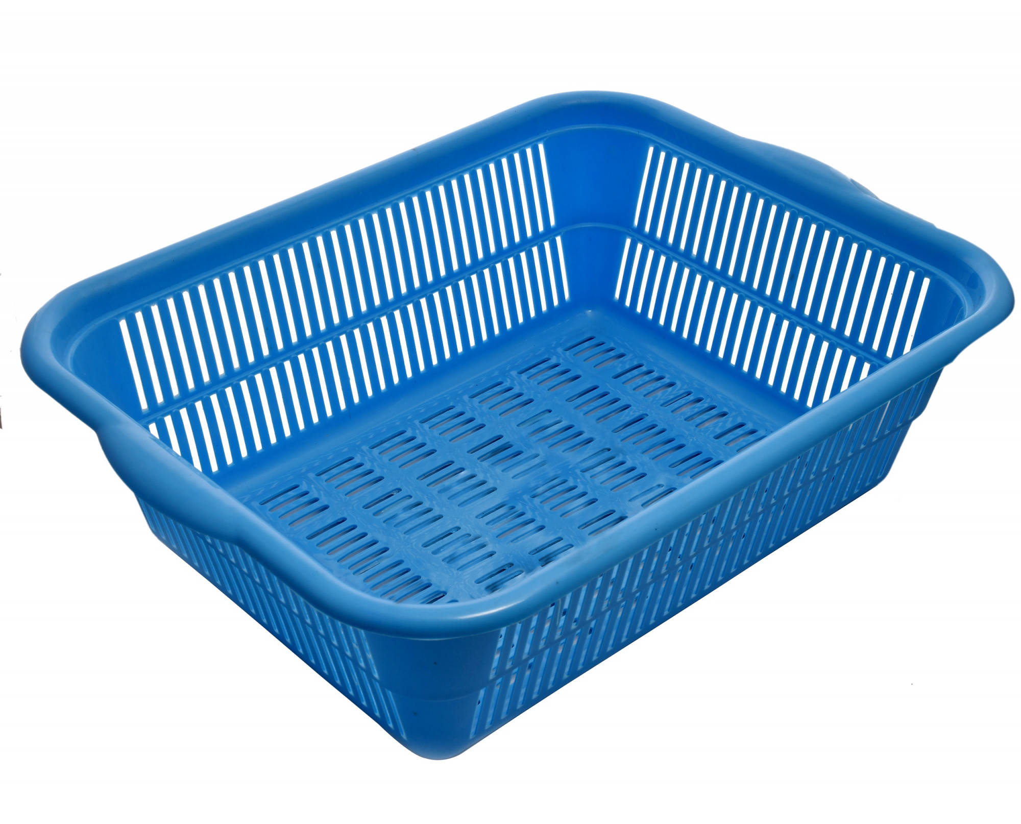 Kuber Industries Plastic Kitchen Dish Rack Drainer Vegetables And Fruits Basket Dish Rack Multipurpose Organizers ,Medium Size,Blue & Yellow