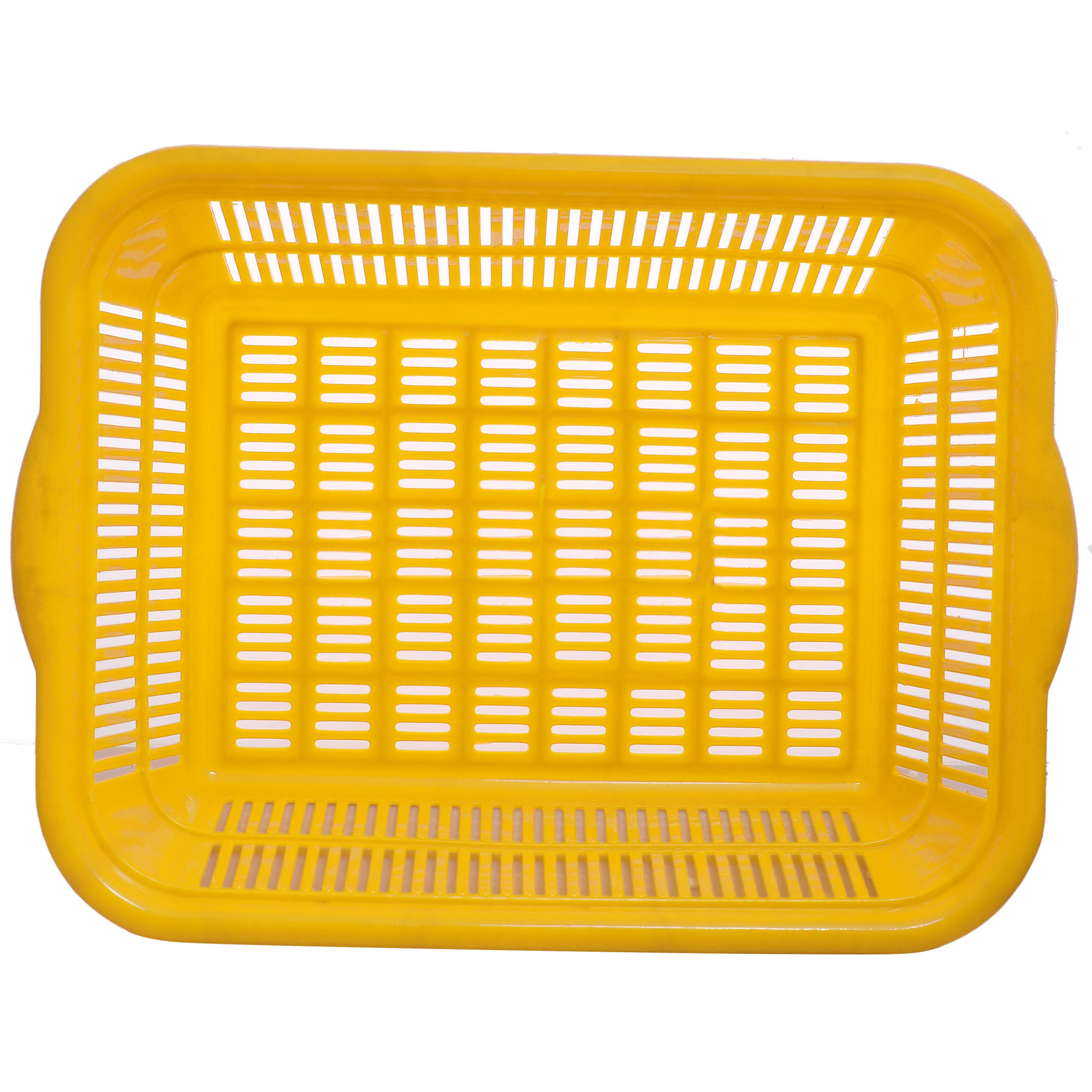 Kuber Industries Plastic Kitchen Dish Rack Drainer Vegetables And Fruits Basket Dish Rack Multipurpose Organizers ,Medium Size,Blue & Yellow