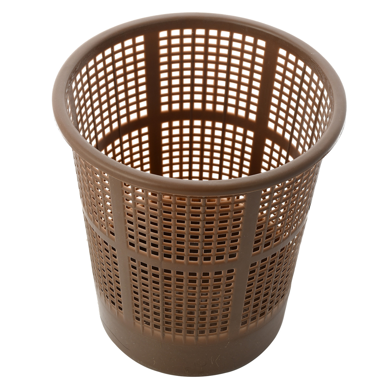 Kuber Industries Plastic Mesh Dustbin Garbage Bin for Office use, School, Bedroom,Kids Room, Home, Multi Purpose,5 Liters (Blue & Brown & Pink)-KUBMART278