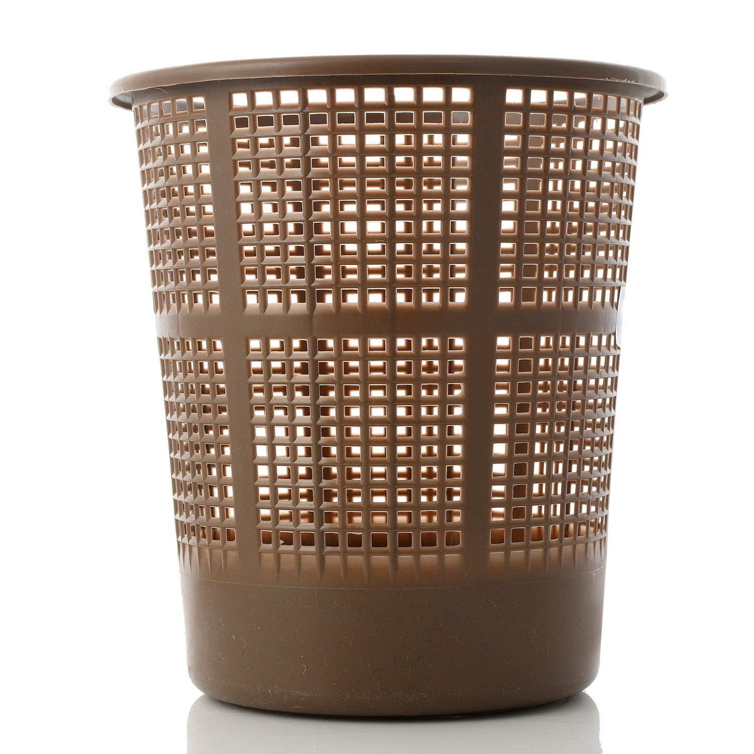 Kuber Industries Plastic Mesh Dustbin Garbage Bin for Office use, School, Bedroom,Kids Room, Home, Multi Purpose,5 Liters (Brown & Grey & Red)-KUBMART282