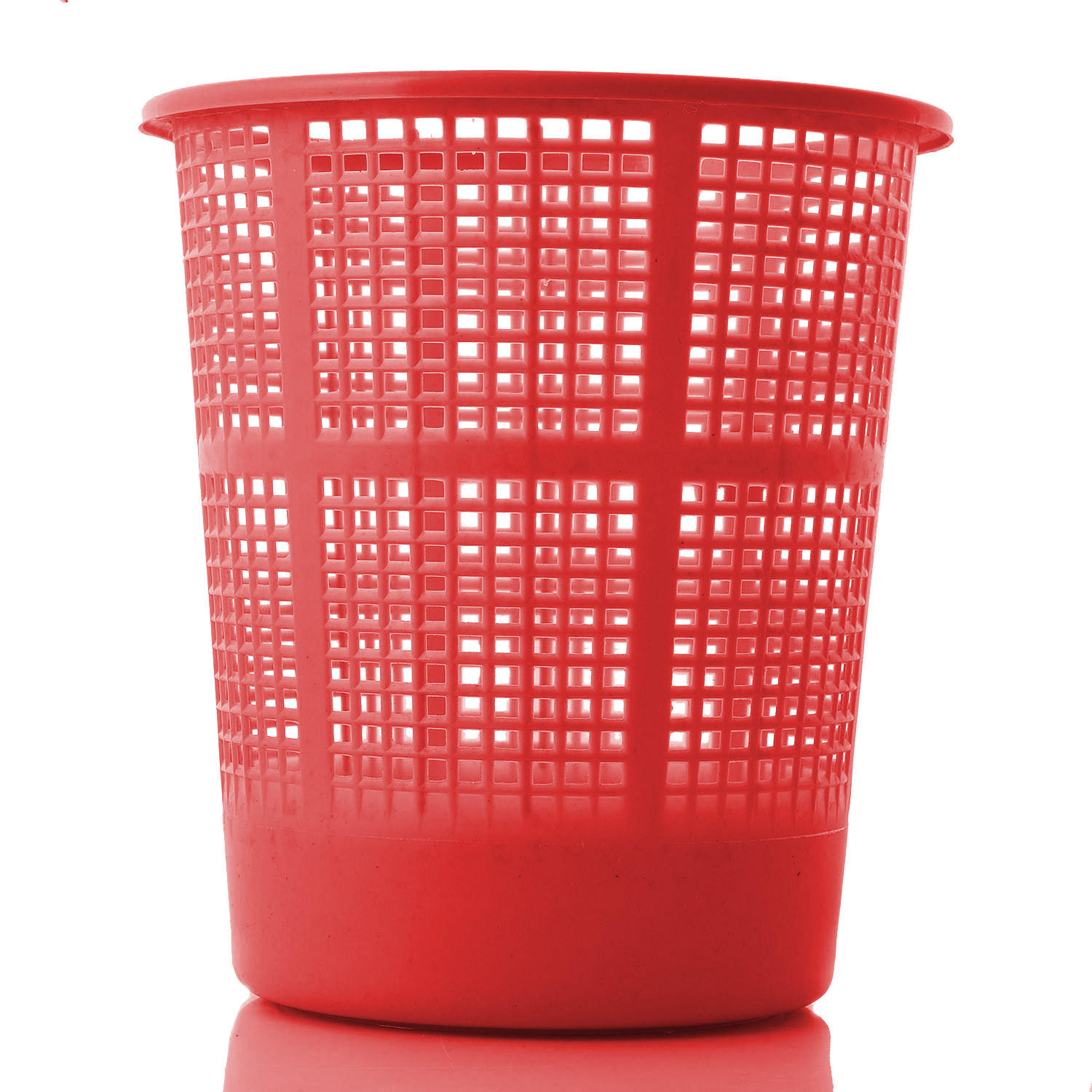 Kuber Industries Plastic Mesh Dustbin Garbage Bin for Office use, School, Bedroom,Kids Room, Home, Multi Purpose,5 Liters (Brown & Grey & Red)-KUBMART282