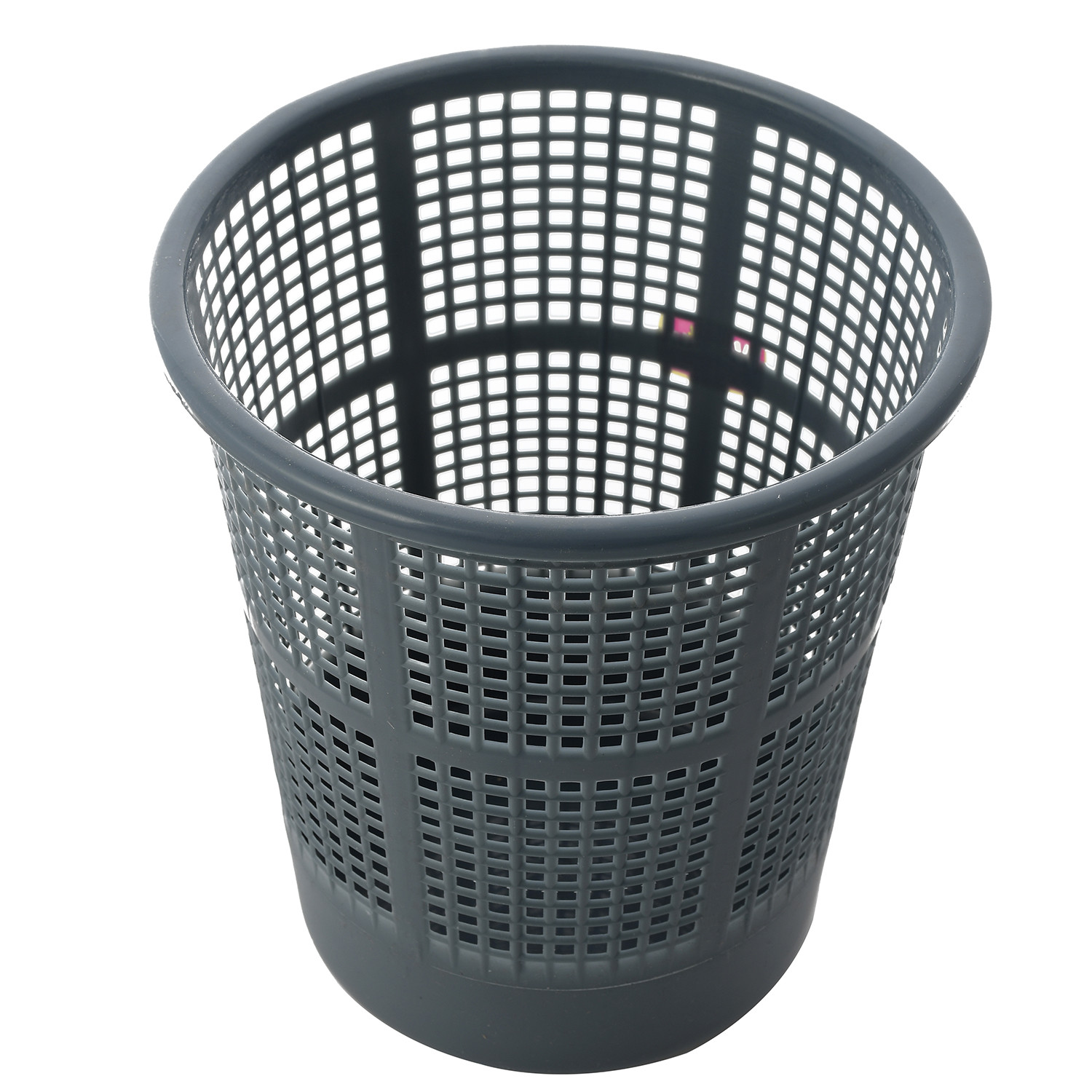 Kuber Industries Plastic Mesh Dustbin Garbage Bin for Office use, School, Bedroom,Kids Room, Home, Multi Purpose,5 Liters (Brown & Grey & Pink)-KUBMART284