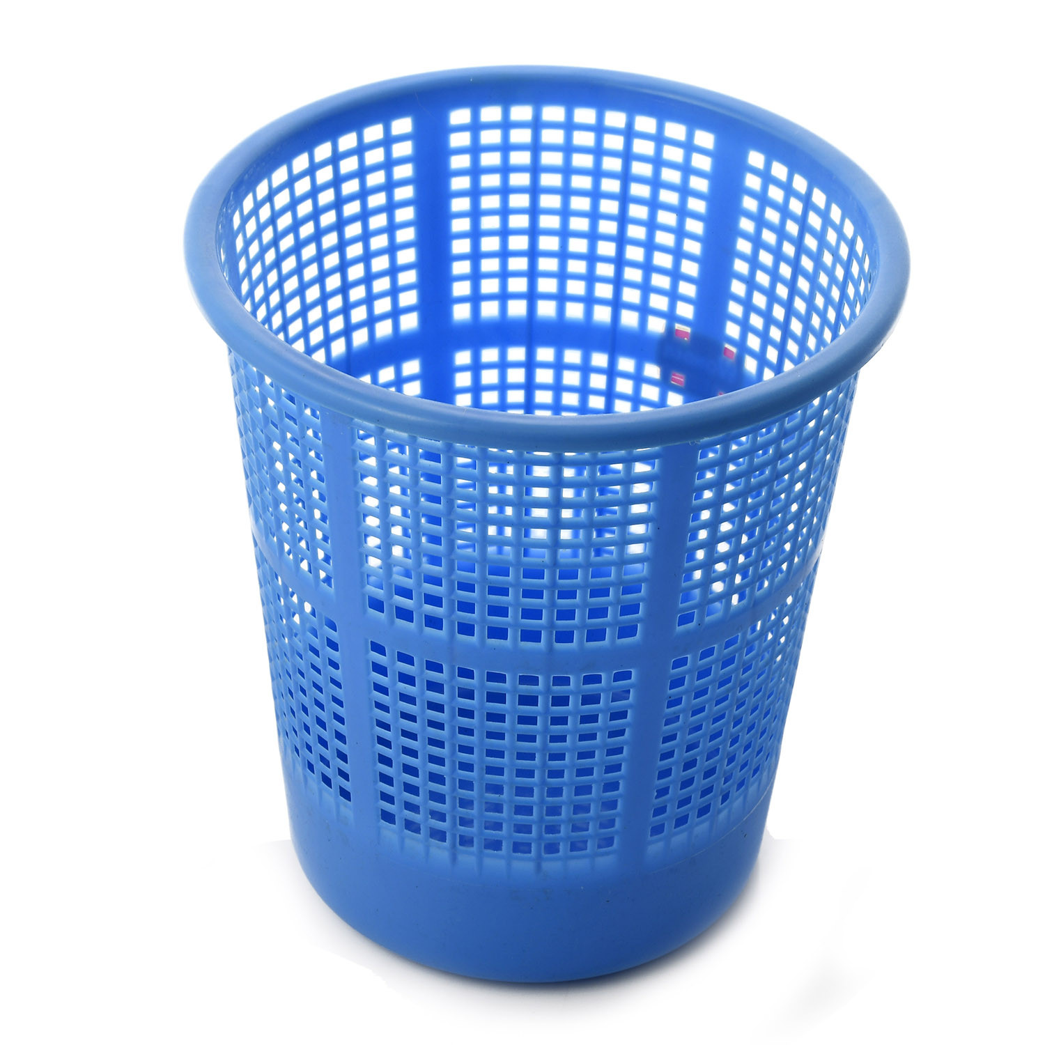 Kuber Industries Plastic Mesh Dustbin Garbage Bin for Office use, School, Bedroom,Kids Room, Home, Multi Purpose,5 Liters (Blue & Grey)