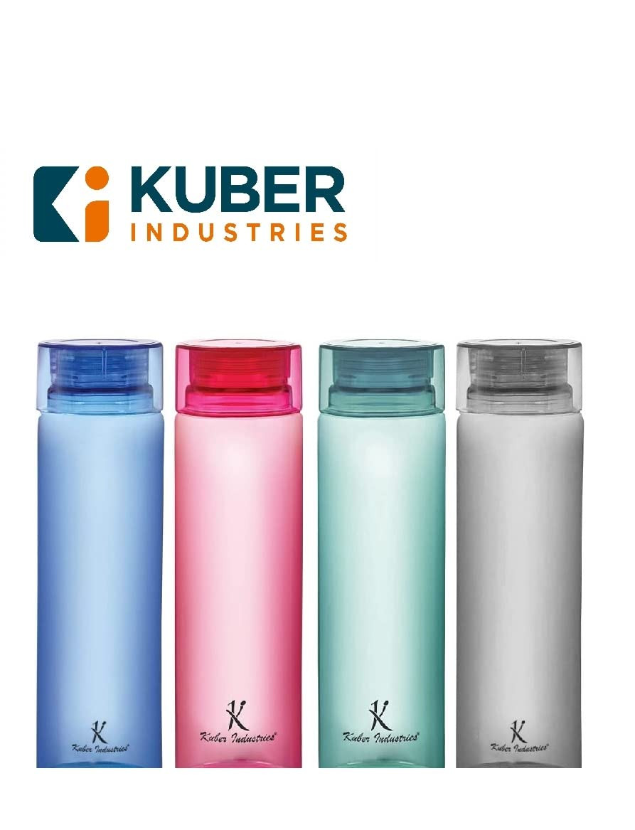 Kuber Industries Plastic Water Bottles -1 Litre Water Bottle (Set of 4), Multicolor | Break Proof, Multipurpose, BPA Free, Ideal for Fridge/Refrigerator.