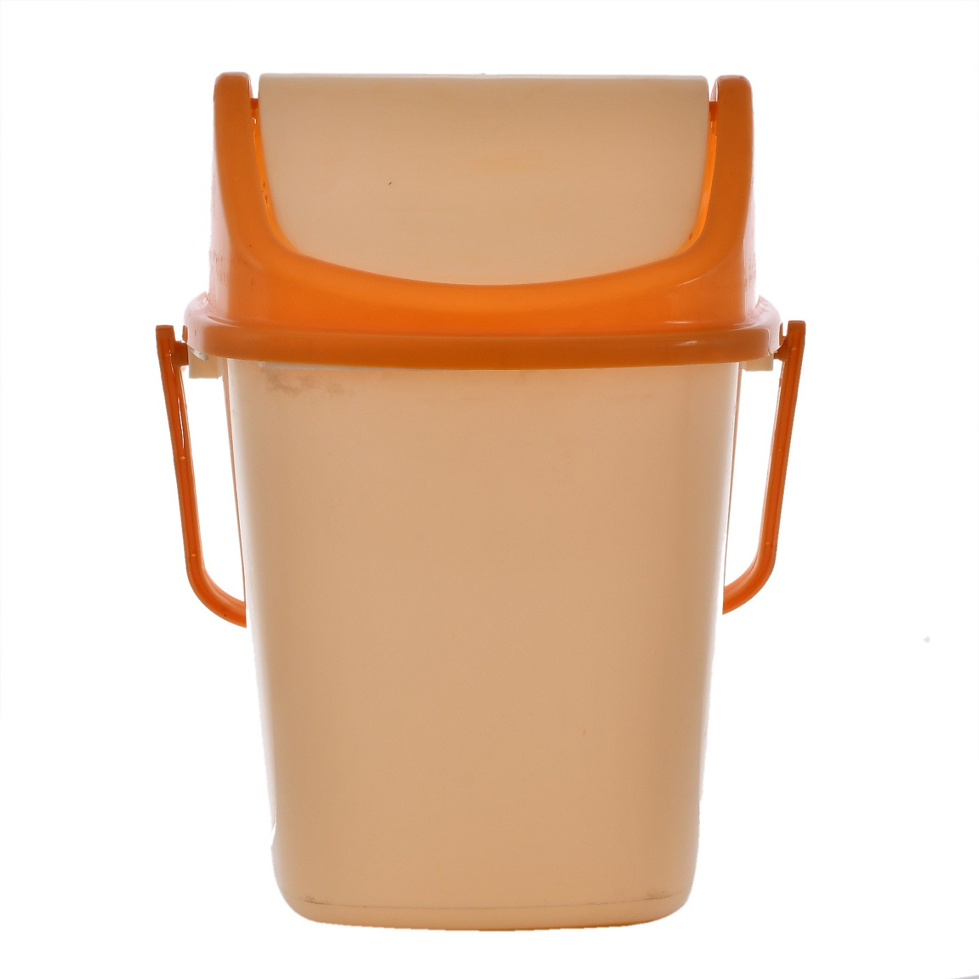 Kuber Industries Pluto Plastic Swing Printed Garbage Waste Dustbin for Home, Office with Handle, 5 Liters (Cream)-KUBMART3080