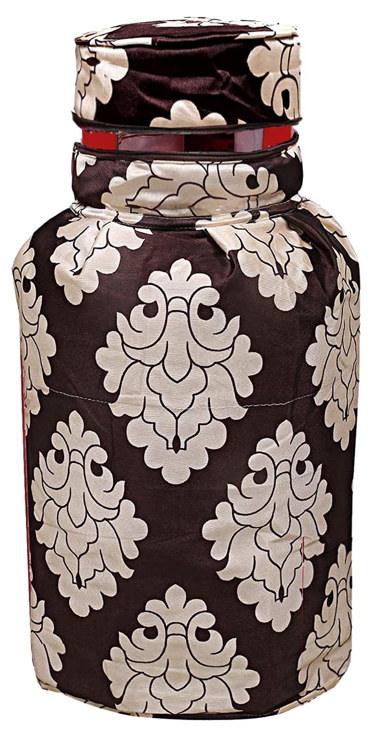 Kuber Industries Polyester Dust-Water Proof LPG Gas Cylinder Cover (Brown)-KUBMART15480