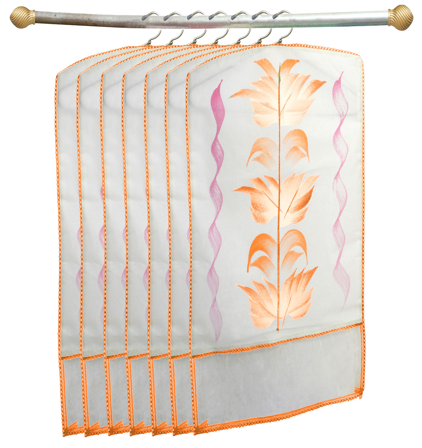 Kuber Industries Printed Non Woven Hanging Saree Cover Wardrobe Organiser (Orange) -CTKTC38905