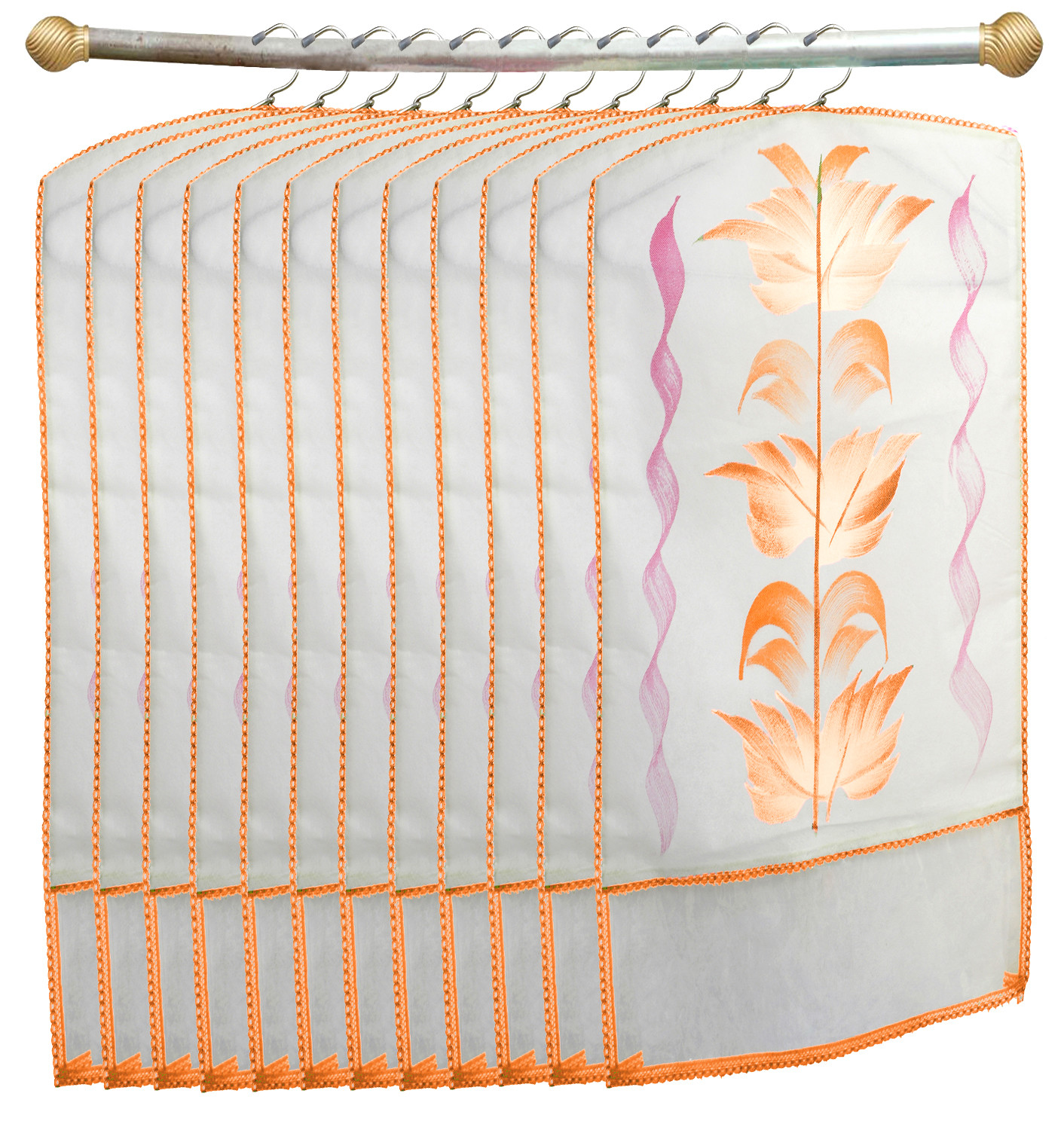 Kuber Industries Printed Non Woven Hanging Saree Cover Wardrobe Organiser (Orange) -CTKTC38905