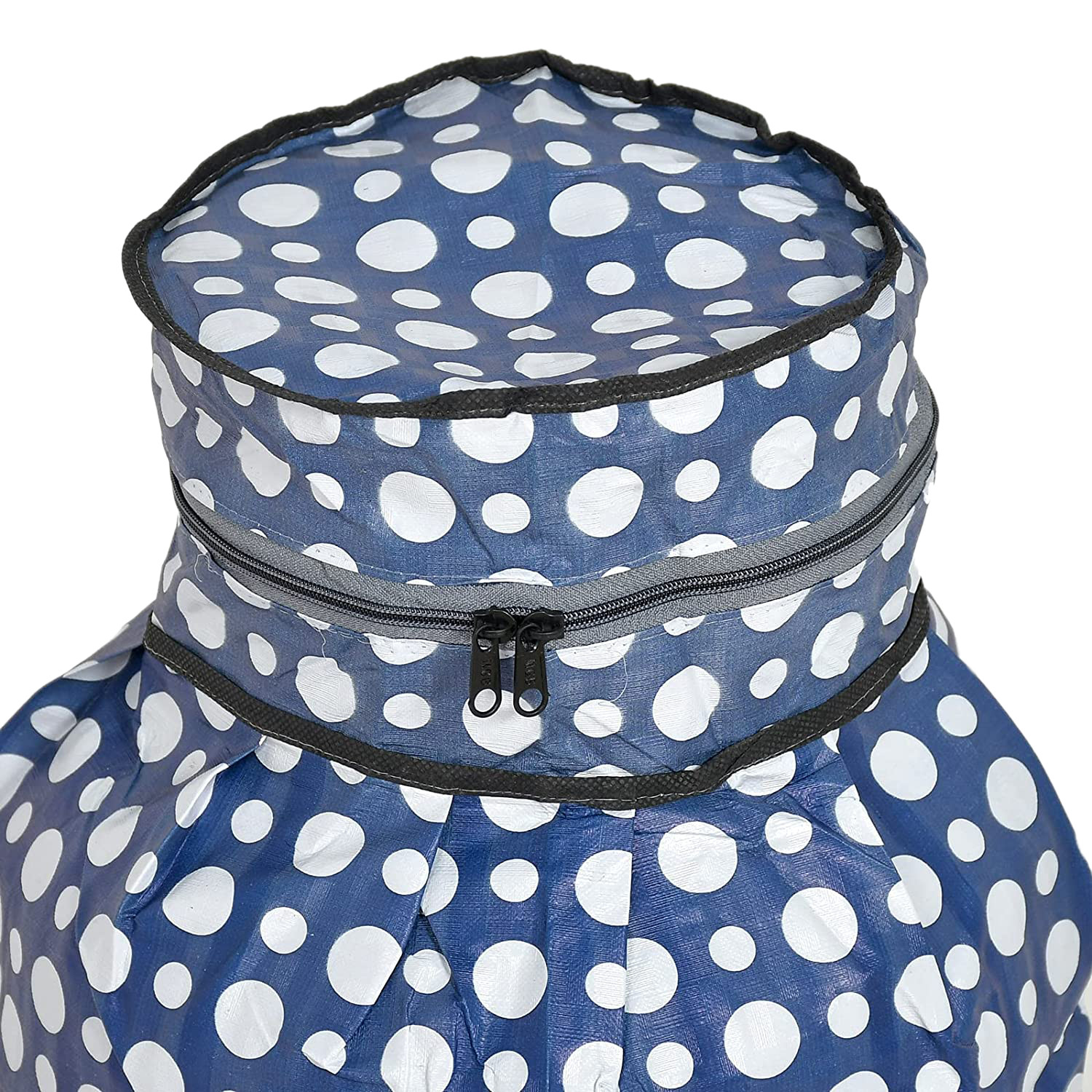 Kuber Industries PVC Dot Print Waterproof and Dustproof Cylinder Cover For Home & Kitchen Pack of 2 (Blue)