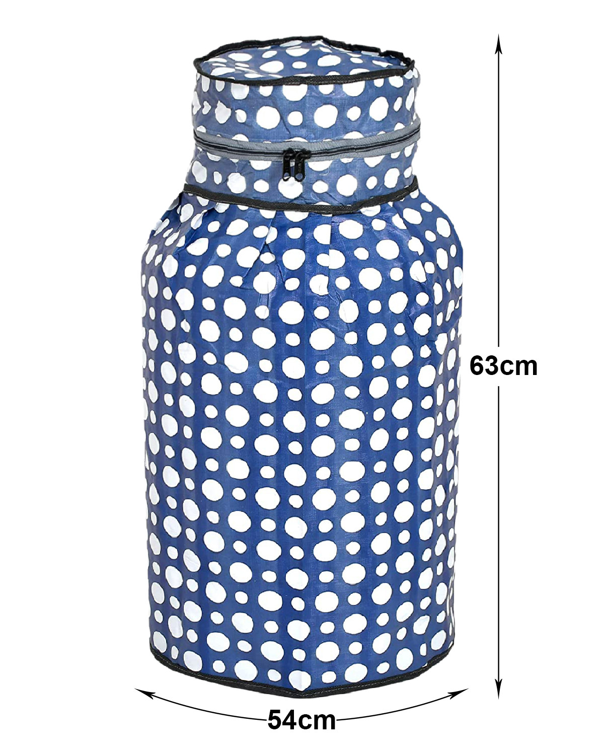 Kuber Industries PVC Dot Print Waterproof and Dustproof Cylinder Cover For Home & Kitchen Pack of 2 (Blue)