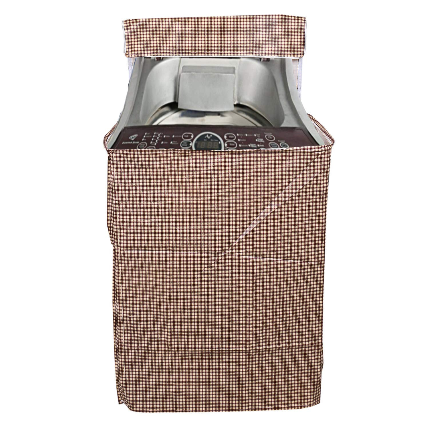 Kuber Industries PVC Top Load Fully Automatic Washing Machine Cover (Brown), CTKTC13566