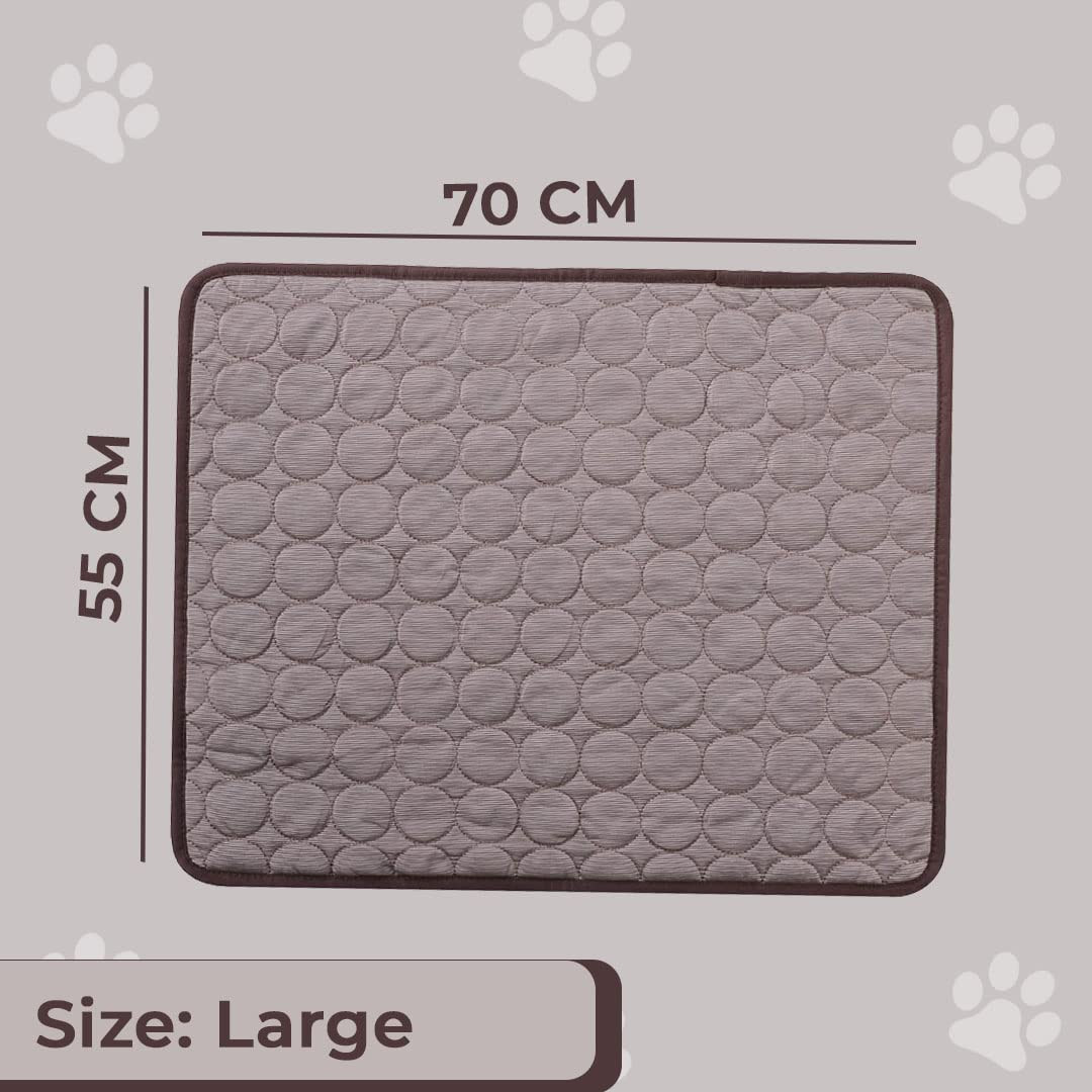 Kuber Industries Rectangular Dog & Cat Bed|Premium Cool Ice Silk with Polyester with Bottom Mesh|Multi-Utility Self-Cooling Pad for Dog & Cat|Light-Weight & Durable Dog Bed|ZQCJ001C-XL|Coffee