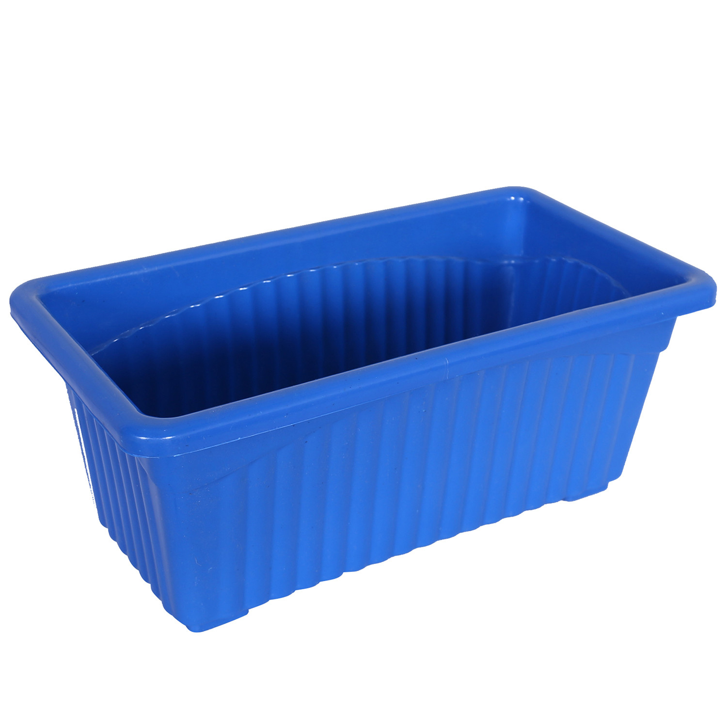 Kuber Industries Rectangular Jupiter Plastic Window Pot|Flower Planter for Home & Balcony,Garden 14 Inches (Blue)