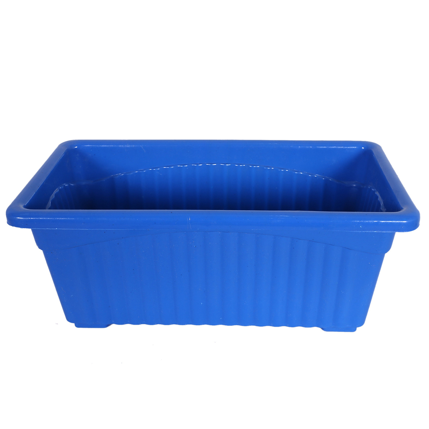 Kuber Industries Rectangular Jupiter Plastic Window Pot|Flower Planter for Home & Balcony,Garden 14 Inches (Blue)