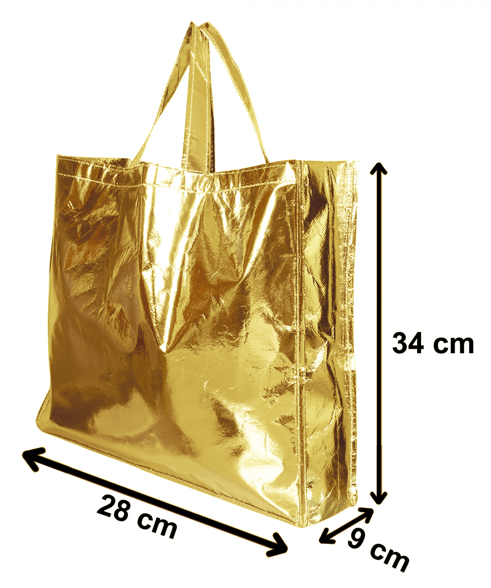 Kuber Industries Reusable Small Size Grocery Bag Shopping Bag with Handle, Non-woven Gift Bag Goodies Bag Gold Tote Bag-(Gold)