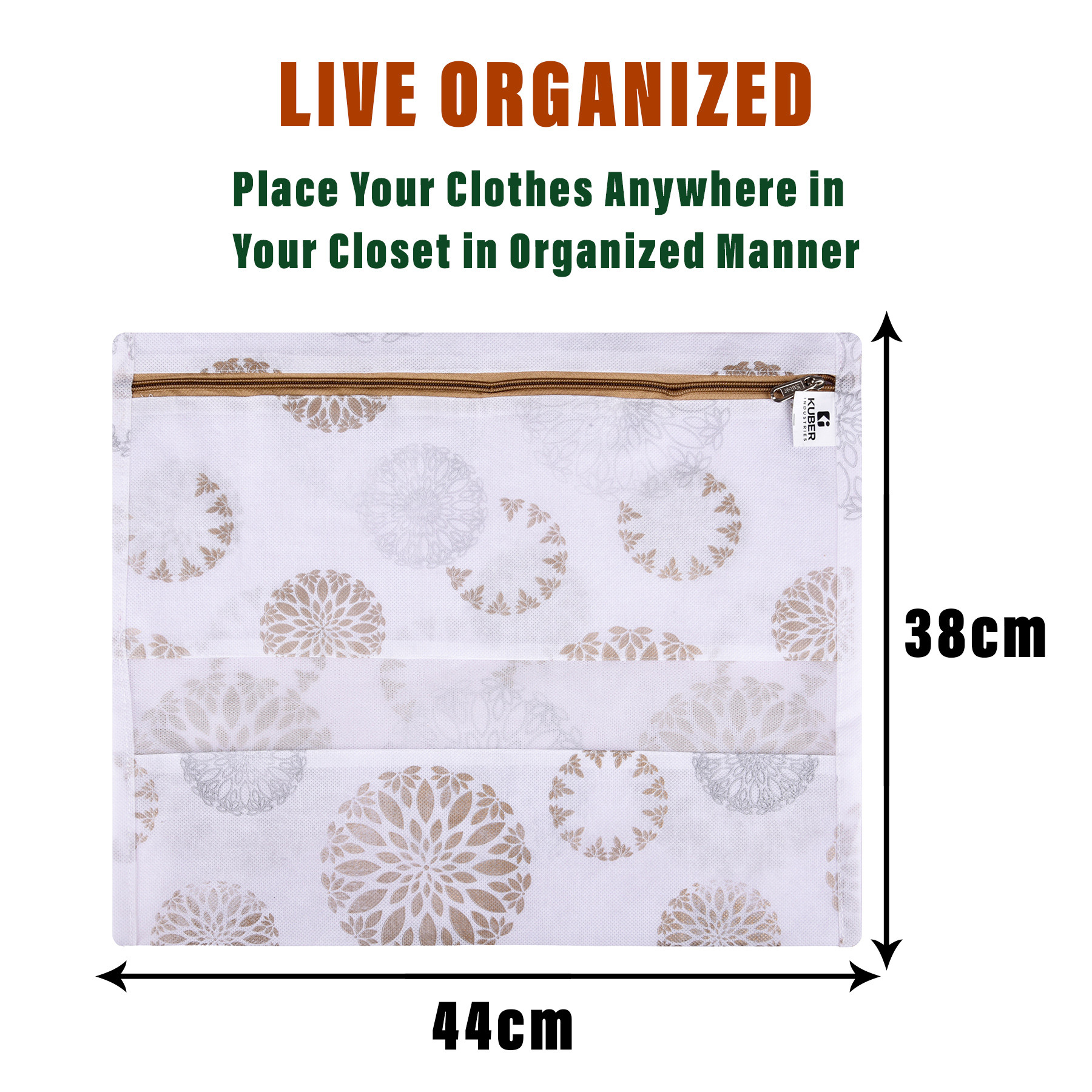 Kuber Industries Saree Bags | Clothes Bags for Storage | Non-Woven Wardrobe Organizer | Mesh Window Cloth Storage Bags Set | Single Packing Saree Bags | Printed | Sky Blue & White