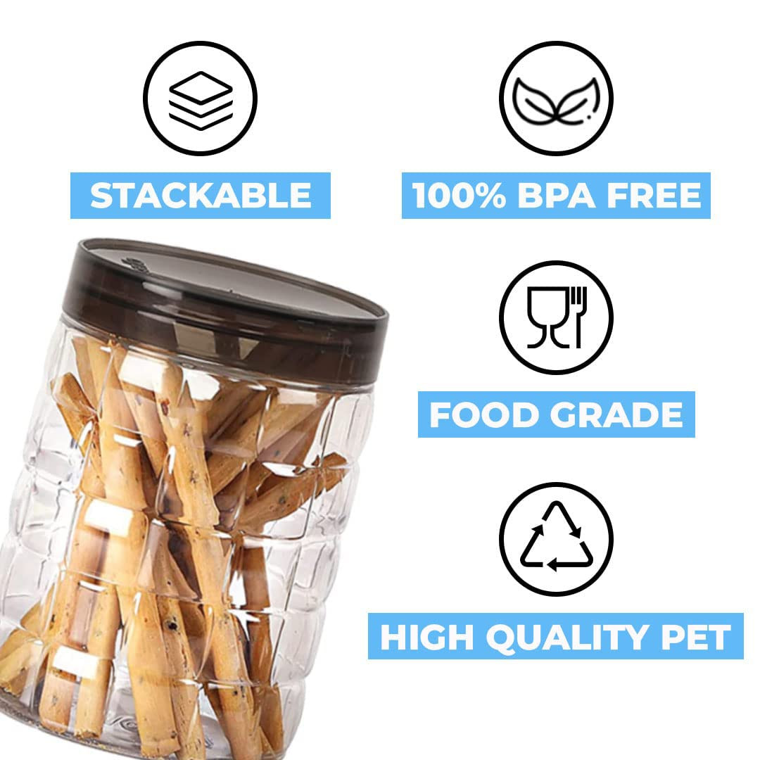Kuber Industries Set of 12 Plastic Container Set | 1000ml, 500ml, 200ml I PET, Food Grade Plastic, 100% BPA Free | Airtight Container Set for Kitchen Storage |Small to Large, Transparent