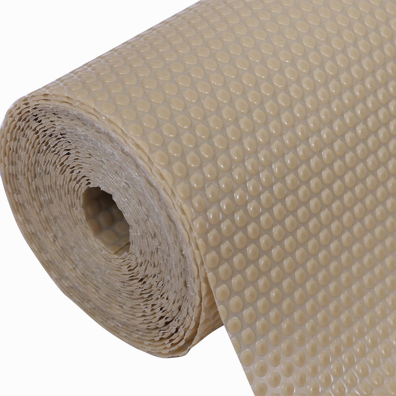 Kuber Industries Shelf Liner | EVA Kitchen Cabinet Shelf Mat | Anti-Slip Bathroom Mat | Fridge Mat | Table Mat | Bubble Texture Wardrobe Mat | 5 Meters |1 MM | Beige