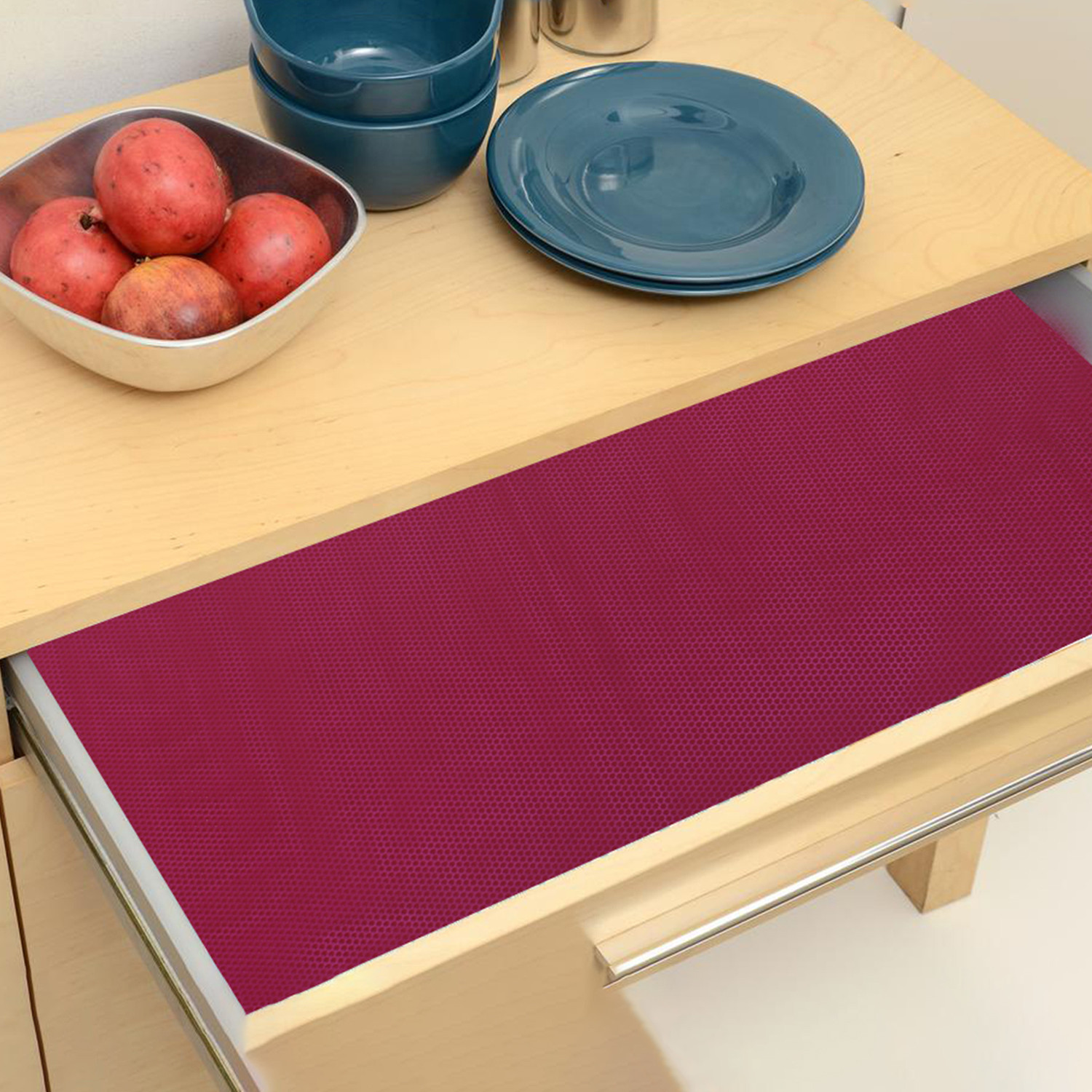 Kuber Industries Shelf Liner | EVA Kitchen Cabinet Shelf Mat | Anti-Slip Bathroom Mat | Fridge Mat | Table Mat | Bubble Texture Wardrobe Mat | 5 Meters |1 MM | Maroon