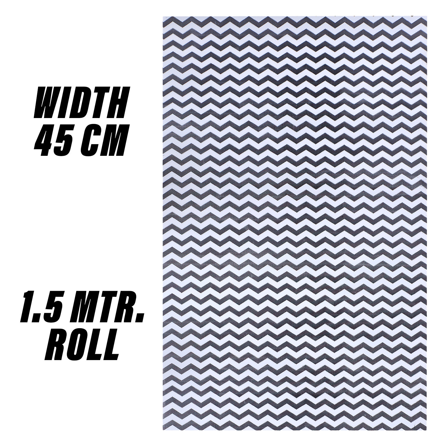 Kuber Industries Shelf Liner | EVA Kitchen Cabinet Shelf Mat | Anti-Slip Bathroom Mat | Fridge Mat | Table Mat | Zig Zag Design Wardrobe Mat | 1.5 Meter | Black