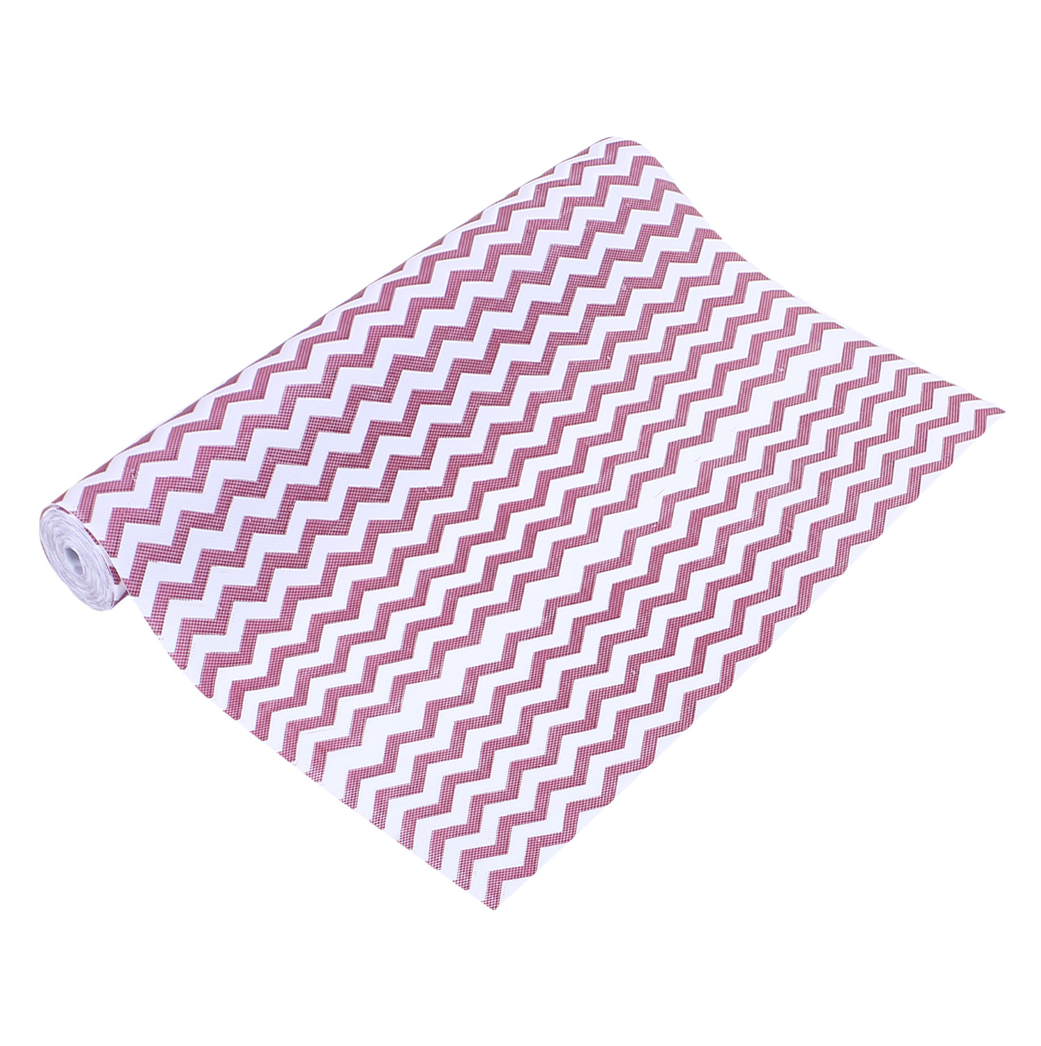 Kuber Industries Shelf Liner | EVA Kitchen Cabinet Shelf Mat | Anti-Slip Bathroom Mat | Fridge Mat | Table Mat | Zig Zag Design Wardrobe Mat | 10 Meter | Pink