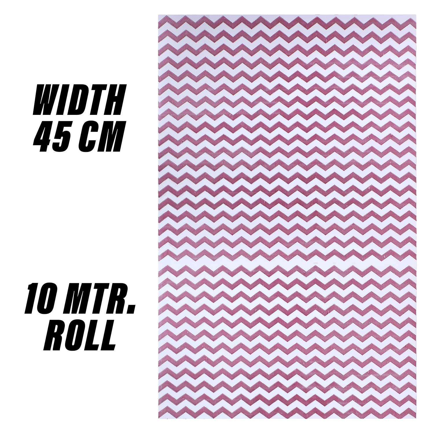 Kuber Industries Shelf Liner | EVA Kitchen Cabinet Shelf Mat | Anti-Slip Bathroom Mat | Fridge Mat | Table Mat | Zig Zag Design Wardrobe Mat | 10 Meter | Pink