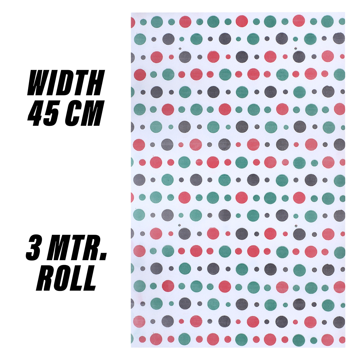 Kuber Industries Shelf Liner | EVA Kitchen Cabinet Shelf Mat | Anti-Slip Bathroom Mat | Fridge Mat | Table Mat | Multi Dot Print Wardrobe Mat | 3 Meter | White