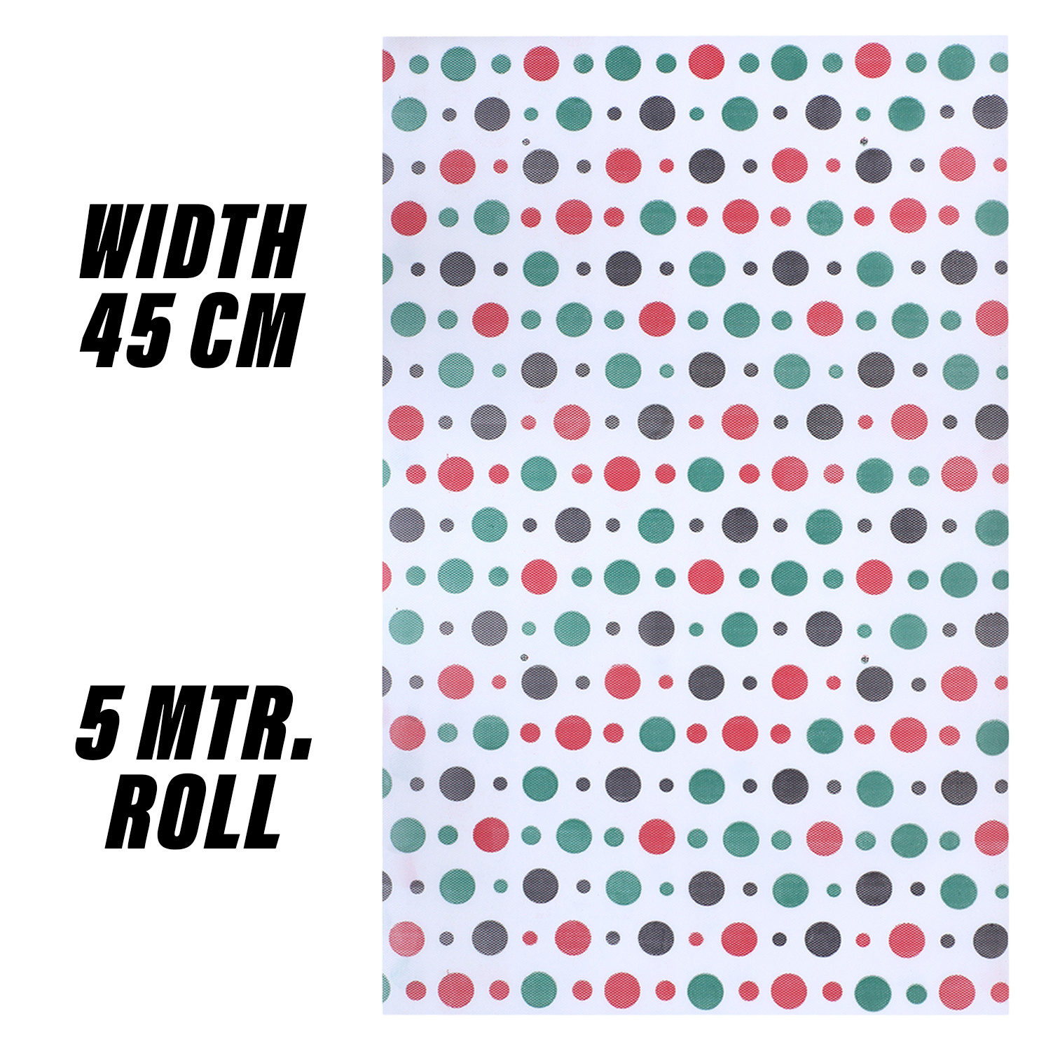 Kuber Industries Shelf Liner | EVA Kitchen Cabinet Shelf Mat | Anti-Slip Bathroom Mat | Fridge Mat | Table Mat | Multi Dot Print Wardrobe Mat | 5 Meter | White