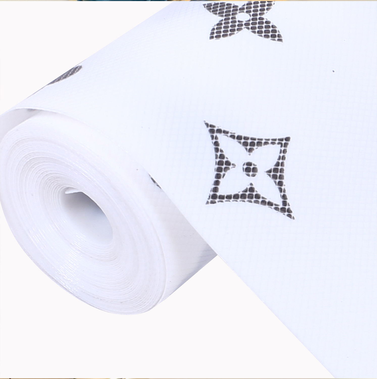 Kuber Industries Shelf Liner | EVA Kitchen Cabinet Shelf Mat | Anti-Slip Bathroom Mat | Fridge Mat | Table Mat | Star Print Print Wardrobe Mat | 5 Meter | White