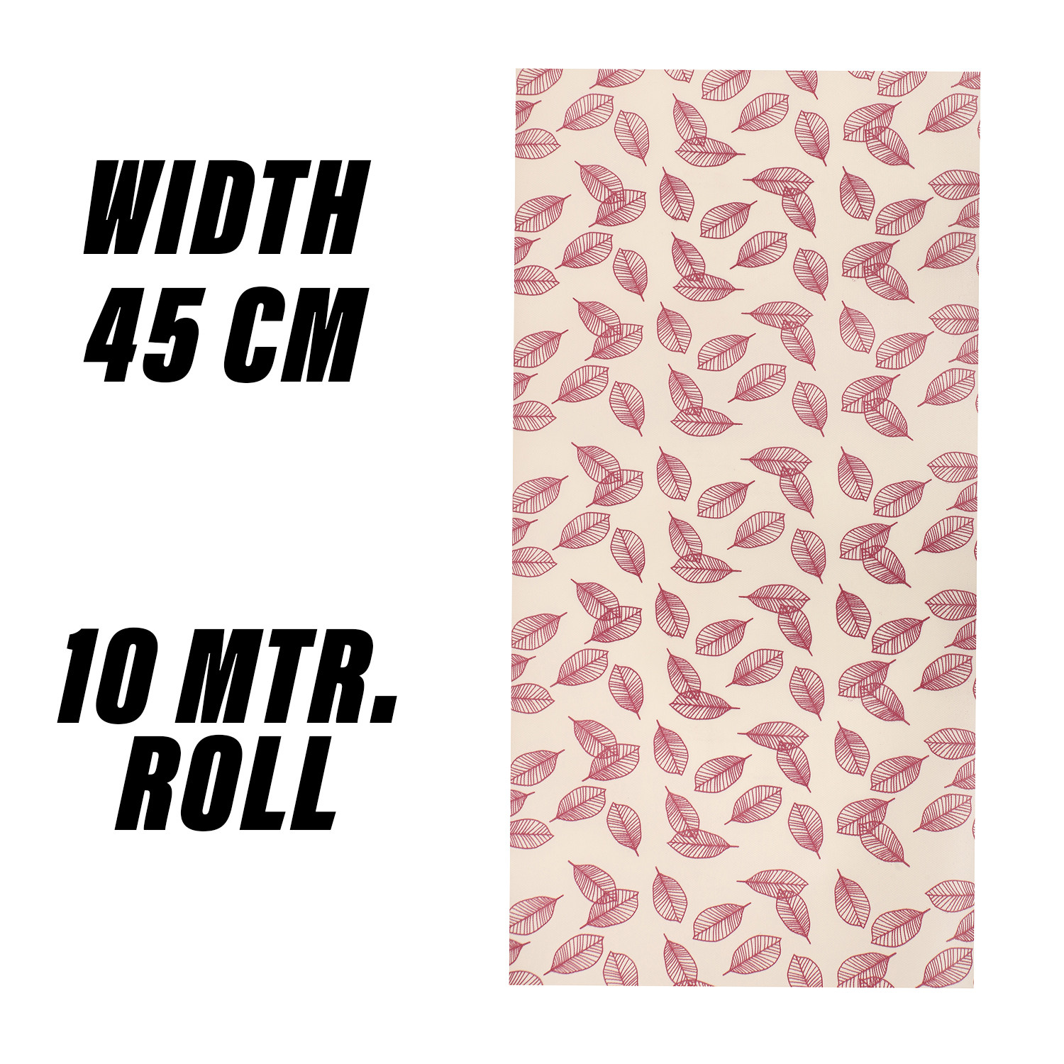 Kuber Industries Shelf Liner | EVA Kitchen Cabinet Shelf Mat | Anti-Slip Bathroom Mat | Fridge Mat | Table Mat | Pink Leaf Wardrobe Mat | 10 Meter | Cream