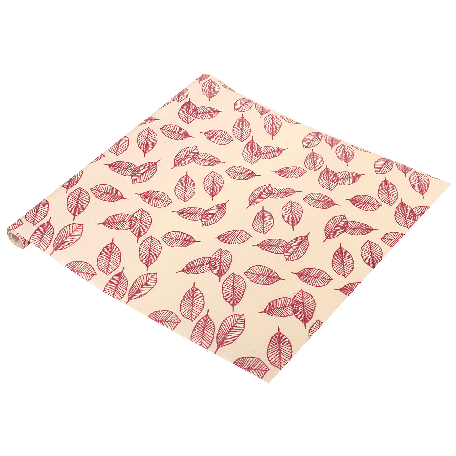 Kuber Industries Shelf Liner | EVA Kitchen Cabinet Shelf Mat | Anti-Slip Bathroom Mat | Fridge Mat | Table Mat | Pink Leaf Wardrobe Mat | 10 Meter | Cream