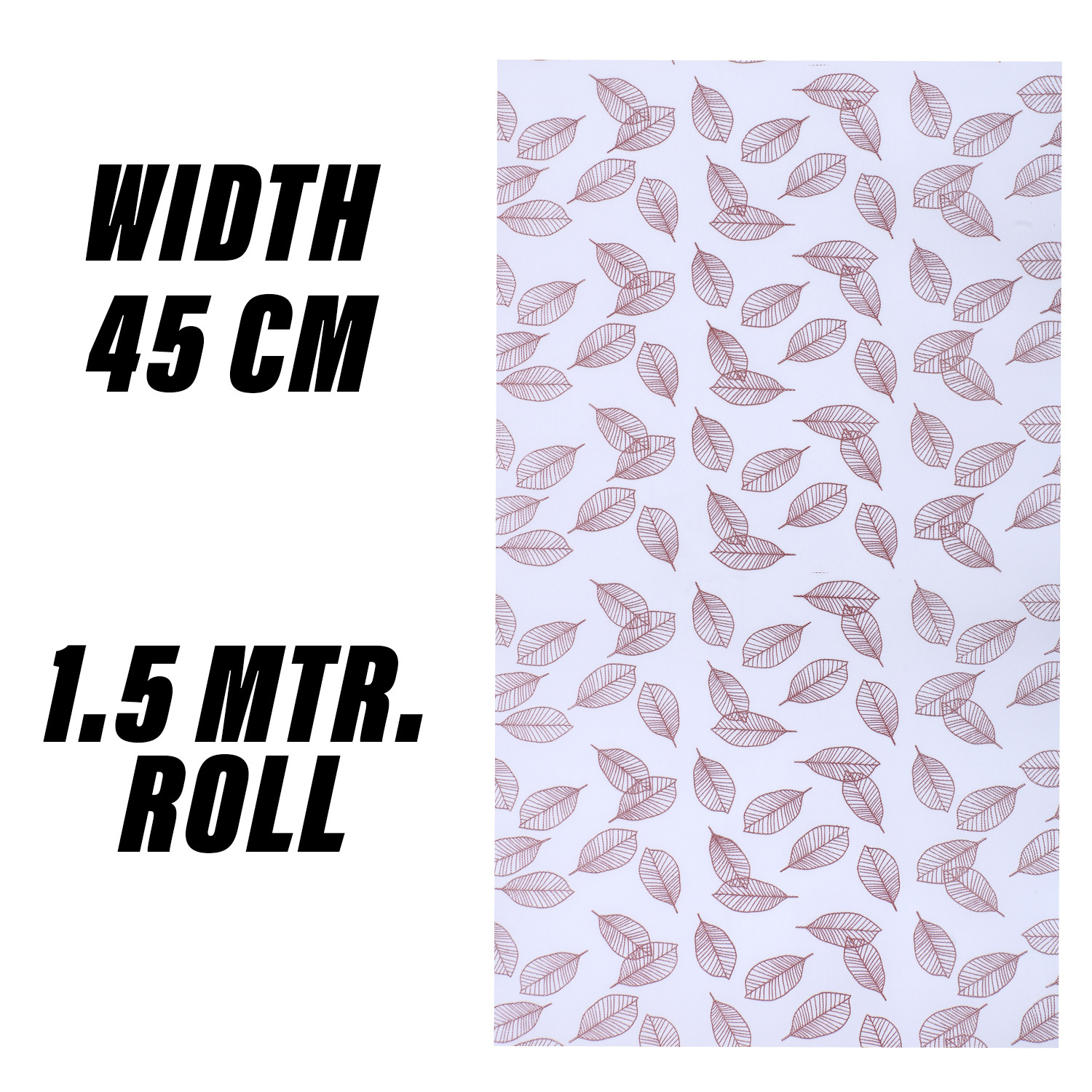 Kuber Industries Shelf Liner | EVA Kitchen Cabinet Shelf Mat | Anti-Slip Bathroom Mat | Fridge Mat | Table Mat | Brown Leaf Wardrobe Mat | 1.5 Meter | White