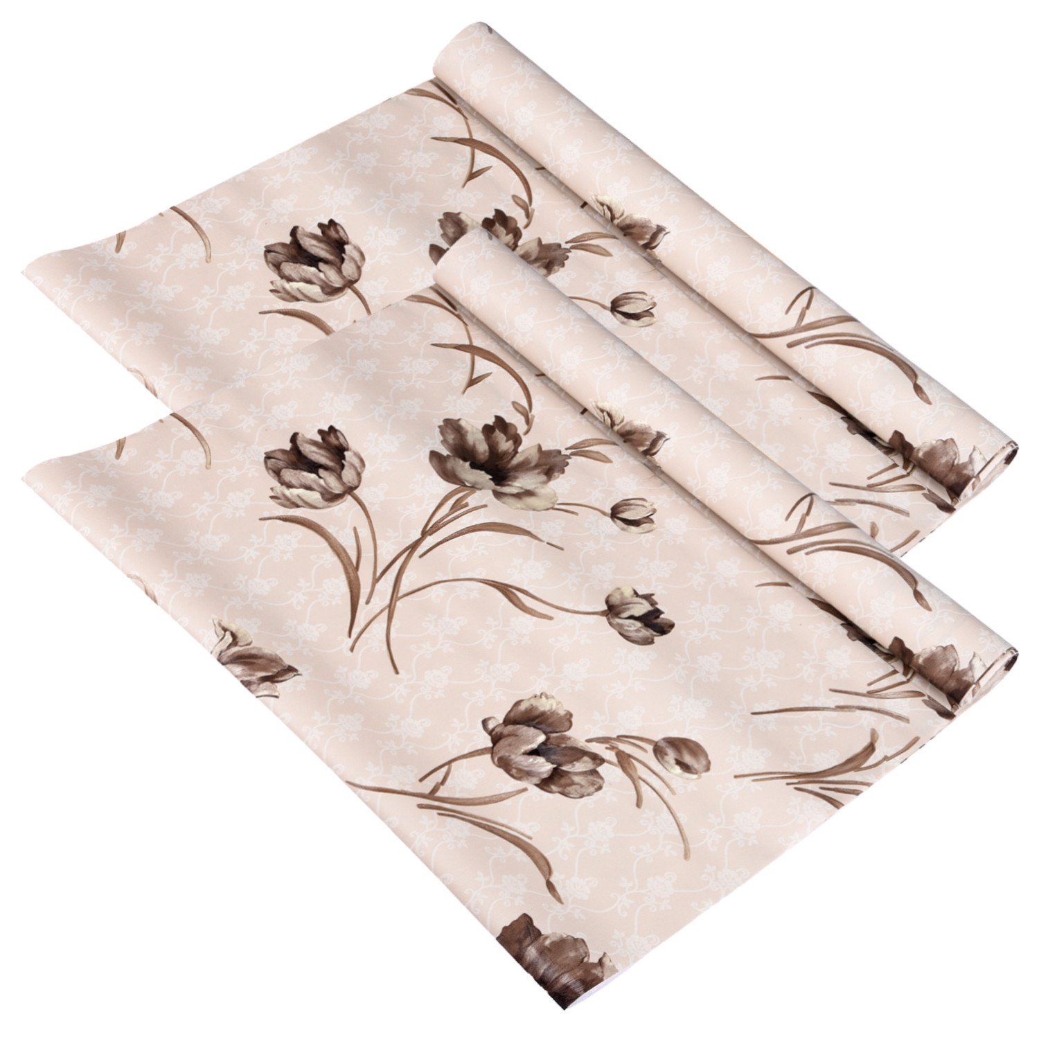 Kuber Industries Shelf Liner | Kitchen Cabinet Shelf Protector | Kitchen Liners for Cabinets and Drawers | Drawer Liner Mat | Flower Shelf Liner Roll | Cabinet Mat | 3 MTR | Brown