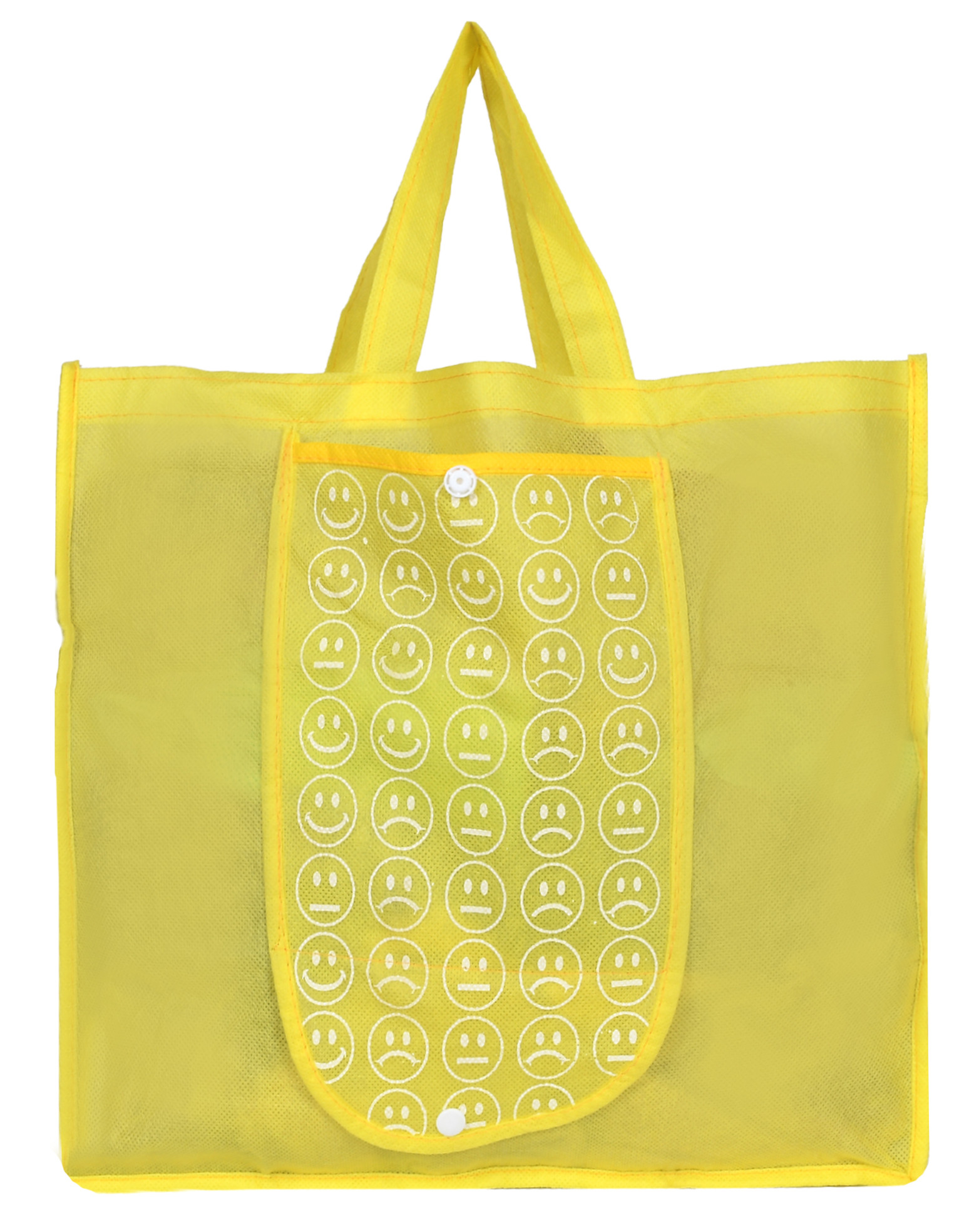 Kuber Industries Shopping Grocery Bags Foldable, Washable Grocery Tote Bag with One Small Pocket, Eco-Friendly Purse Bag Fits in Pocket Waterproof & Lightweight (Pink & Yellow & Red)