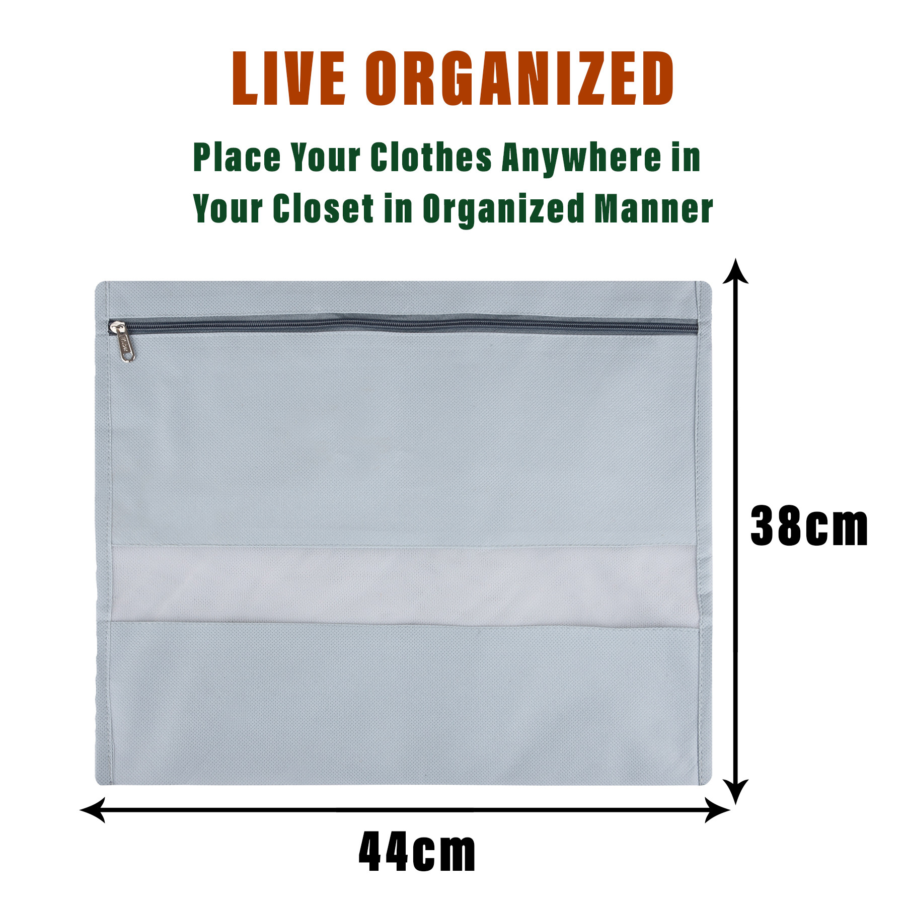 Kuber Industries Single Saree Bags | Clothes Bags for Storage | Non-Woven Wardrobe Organizer | Mesh Window Cloth Storage Bags Set | Single Packing Saree Bags | Plain | Gray