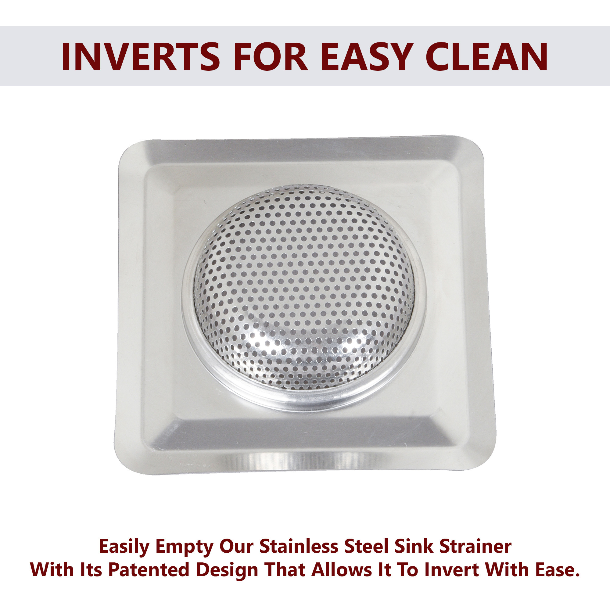 Kuber Industries Sink Strainer | Kitchen Sink Strainer | Sink Drain Strainer | Drain Catcher for Bathroom | Mesh Drain Deep Filter for Kitchen | Sink Square Moti Jali | 115 mm | Silver