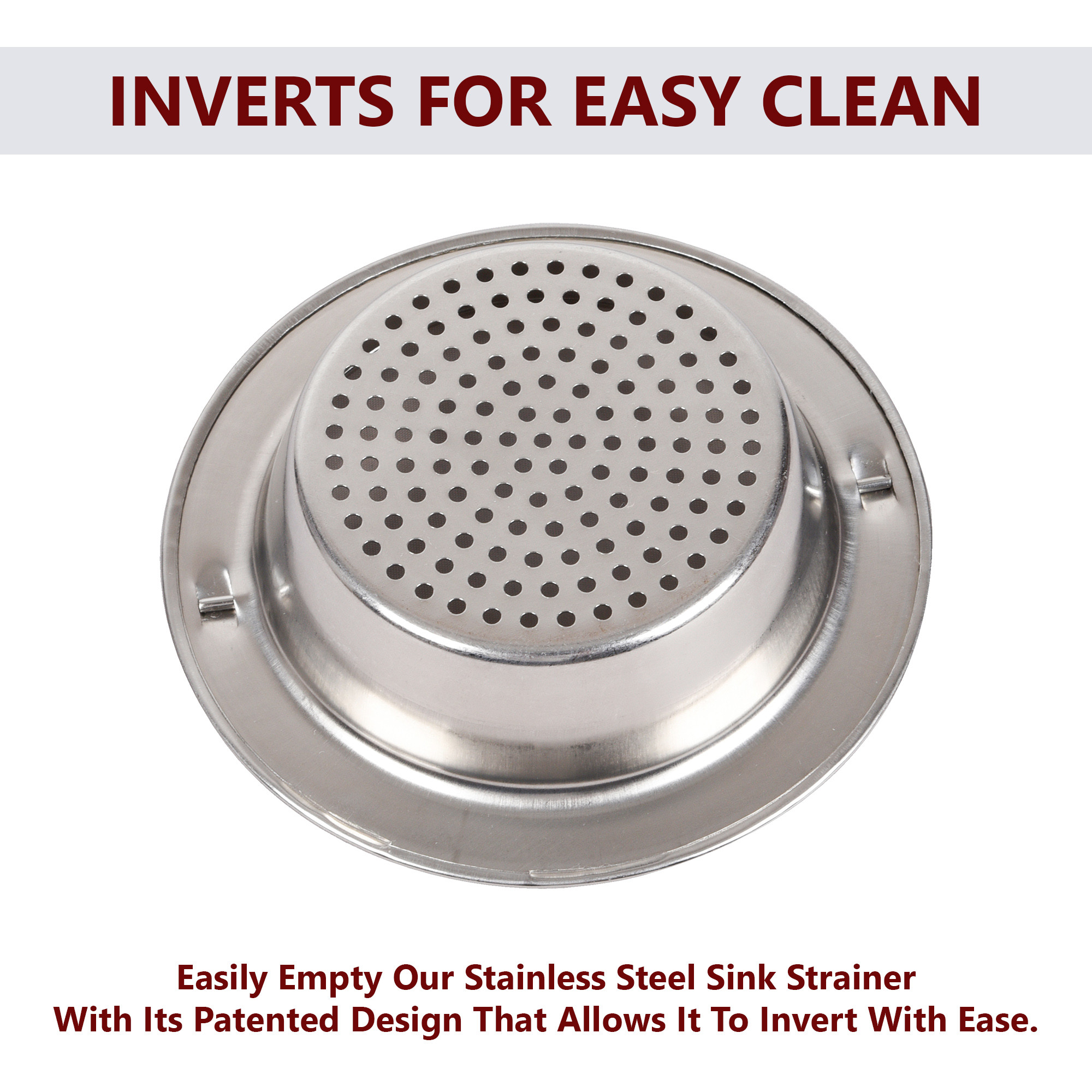 Kuber Industries Sink Strainer | Kitchen Sink Strainer | Sink Drain Strainer | Drain Catcher for Bathroom | Mesh Drain Filter for Kitchen | Sink Round Jali with Handle | 115 mm | Silver