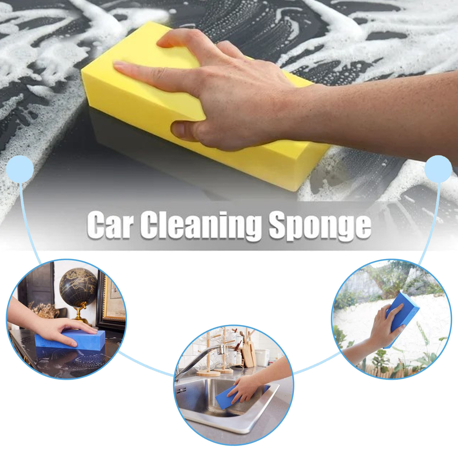 Kuber Industries Sponge Block | Washing Block for Cars | Sponge Block for Windows | Sponge Block for Floors | Household Cleaning Sponge | Magic Cleaning Sponge | Multicolor