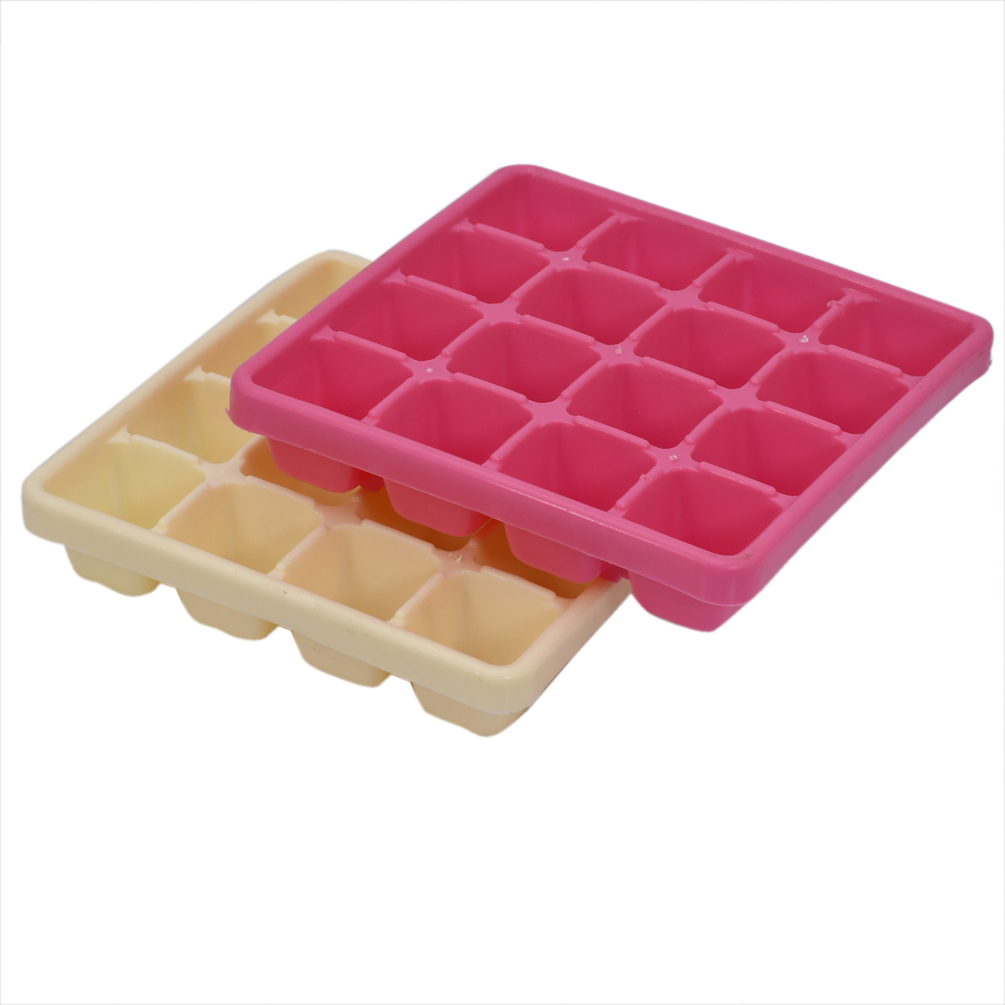 Kuber Industries Square Small Size 16 Cubes Plastic Unbreakable Virgin Plastic Ice Cube Tray (Multi)-KUBMART3202