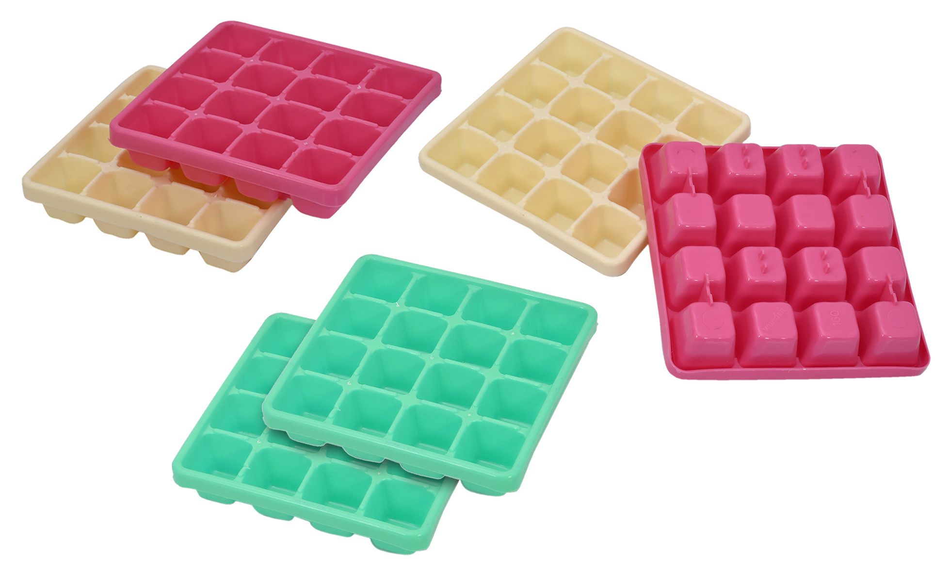 Kuber Industries Square Small Size 16 Cubes Plastic Unbreakable Virgin Plastic Ice Cube Tray (Multi)-KUBMART3202