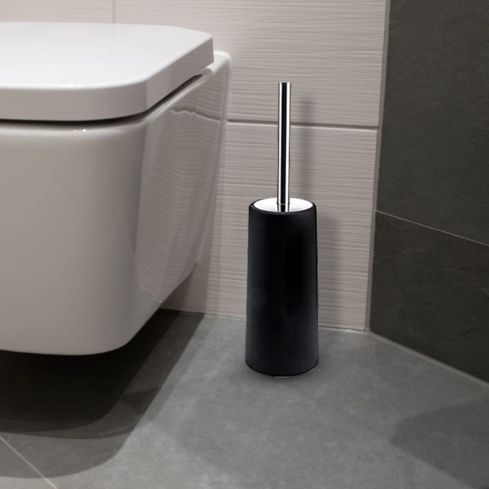 Kuber Industries Stainless Steel Toilet Brush with Holder|480|Black