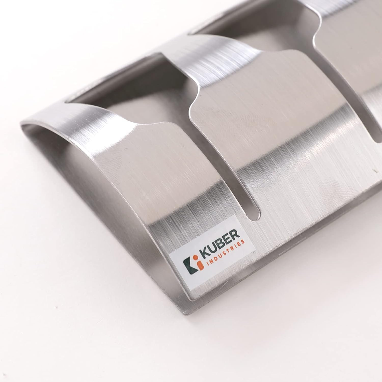 Kuber Industries Stainless Steel Towel Bar Holder|Cabinet Hanger Over Door Kitchen Hook|Holder|ZT-0401-3|Black