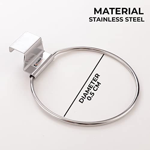 Kuber Industries Stainless Steel Towel Hanger for Bathroom|Easy DIY Installation|Bathroom Accessories for Modern Homes|Multipurpose Napkin Holder For Bathroom & Kitchen|ZT-3121|Silver
