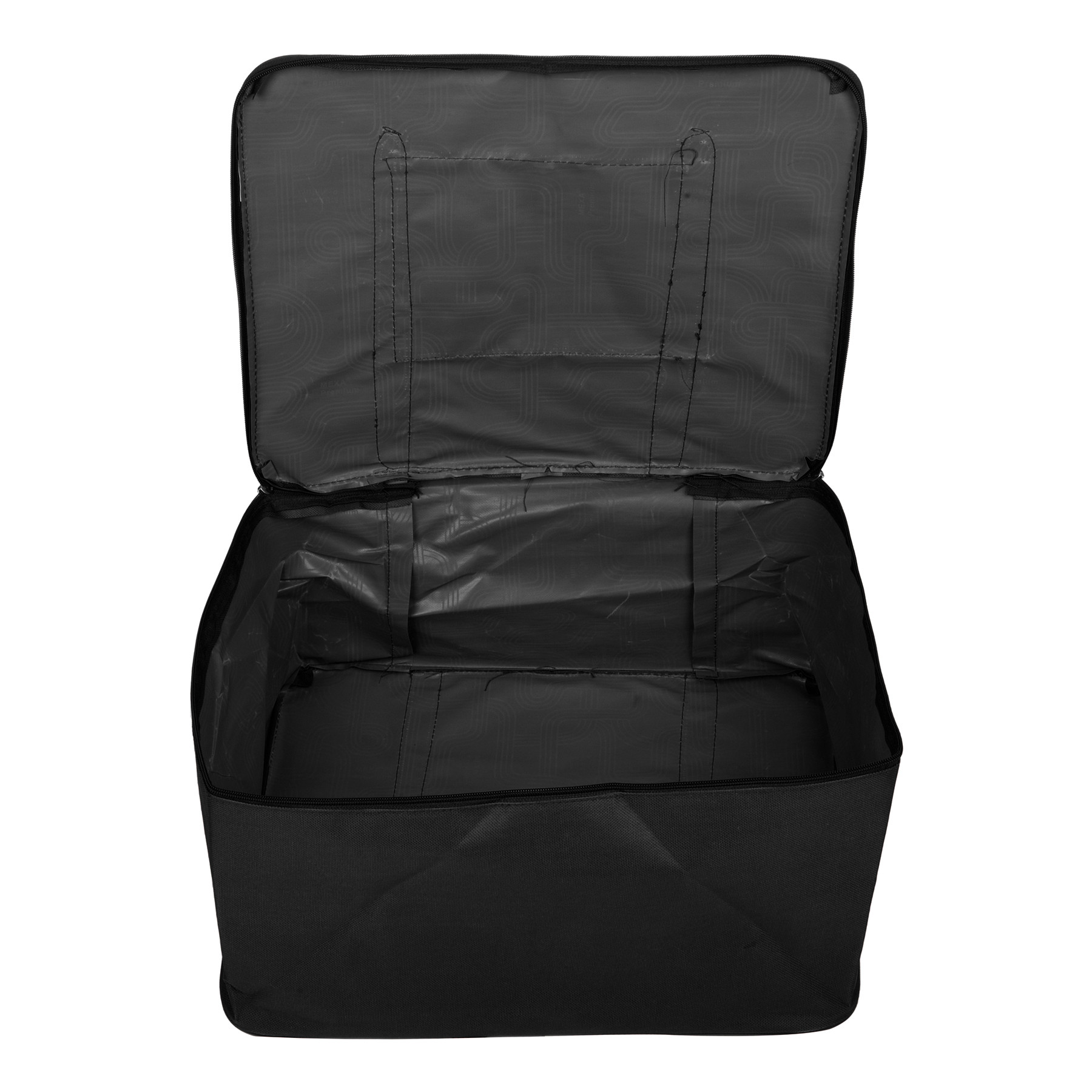 Kuber Industries Storage Bag | Clothes Storage Bag | Underbed Storage Bag | Zip Closure Storage Bag | Wardrobe Organiser with Handle | Net Attachi Bag | Large | Black