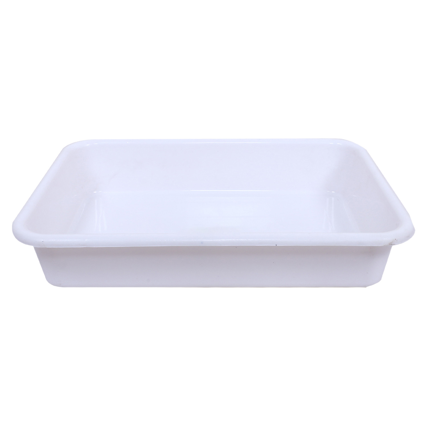 Kuber Industries Storage Tray|Versatile Plastic Storage Organizer|Rectangular Tray for Kitchen Storage|Storage Tray for office|Exel Tray 555 (White)