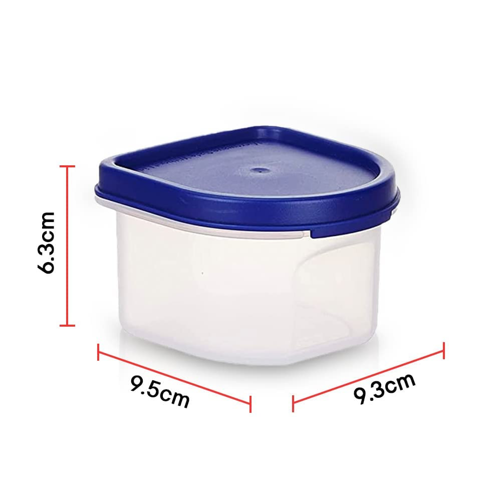 Kuber Industries Storage Utility Container|Plastic Unbreakable Food Storage Jar|Leak Roof,BPA Free Food Kitchen Organizer with Lid,250 ML,Pack of 6 (White)