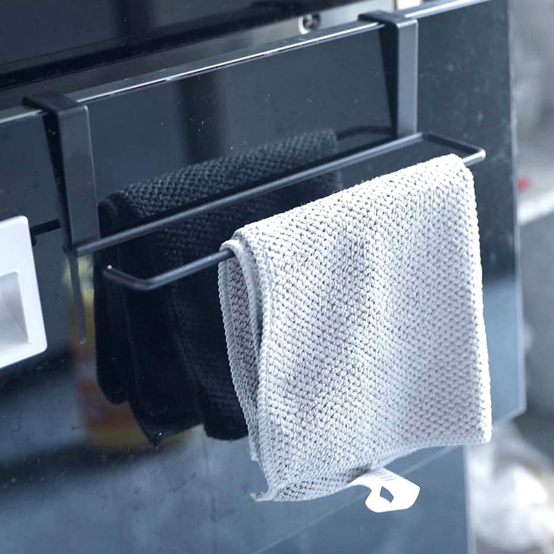 Kuber Industries Tissue Paper Holder|Wall Mounted Napkin Holder For Bathroom|Multipurpose Cloth & Tissue Paper Holder|Iron Spray Build|Easy Installation|Bathroom & Kitchen Organizer|ZT-3120(B)|Black