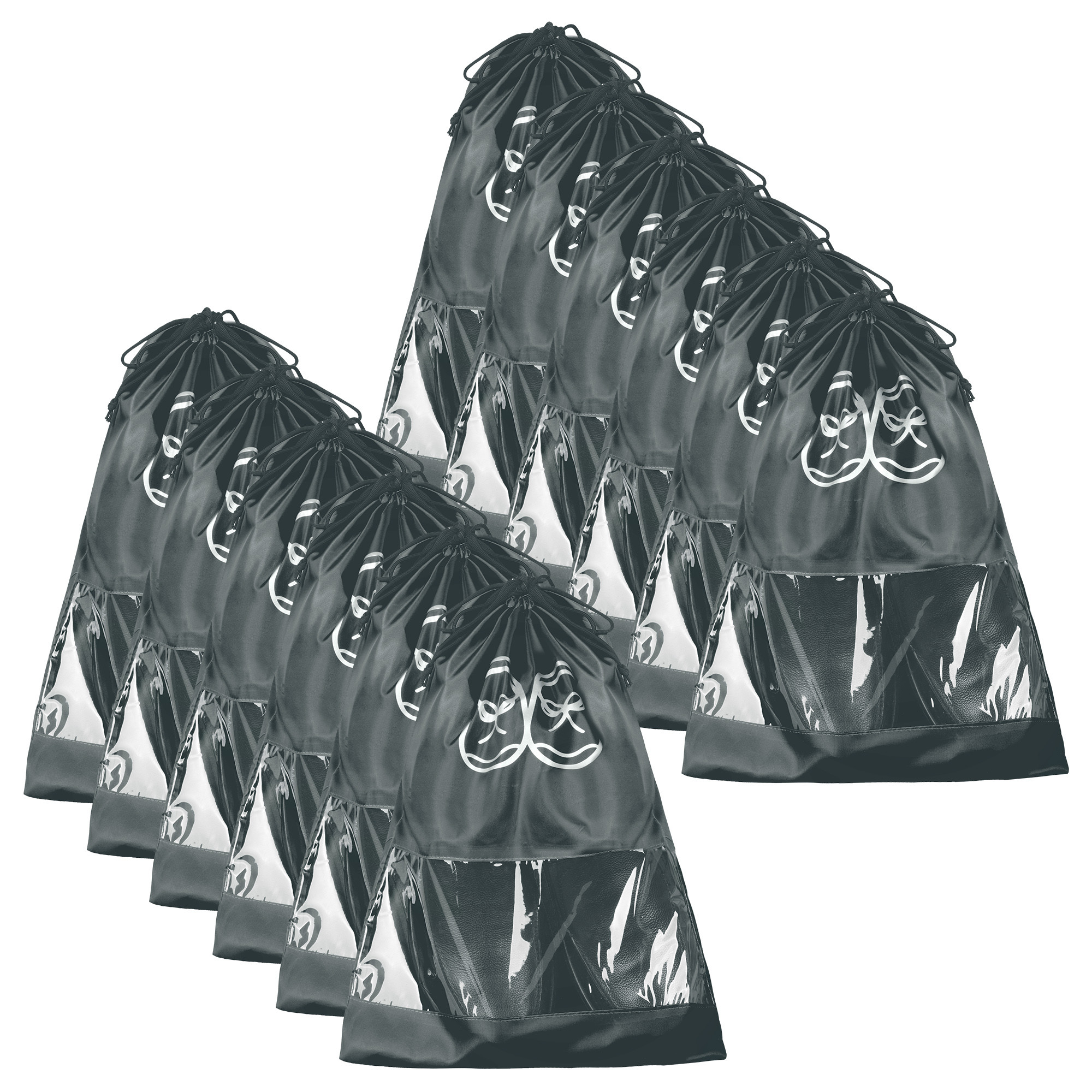 Kuber Industries Travel Shoe Organizer | Storage Bags for Travel | Travel Shoe Carrying Bag | Storage Organizers | Shoe Cover with Transparent Window | Shoe Dori Cover | Gray