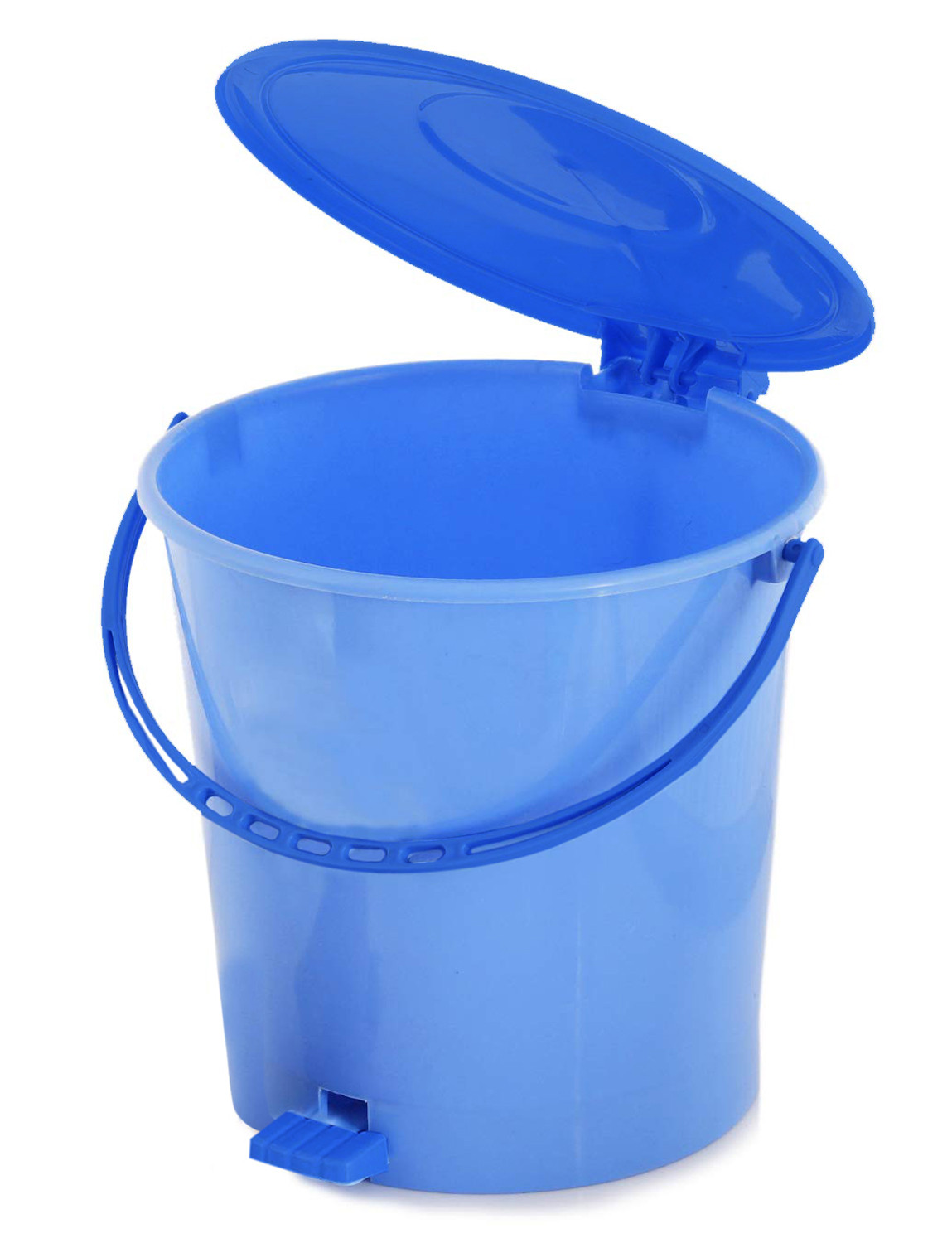 Kuber Industries Ultra Plastic Garbage Waste Pedal Dustbin for Home, Office with Handle, 5 Liters (Blue)-KUBMART3032