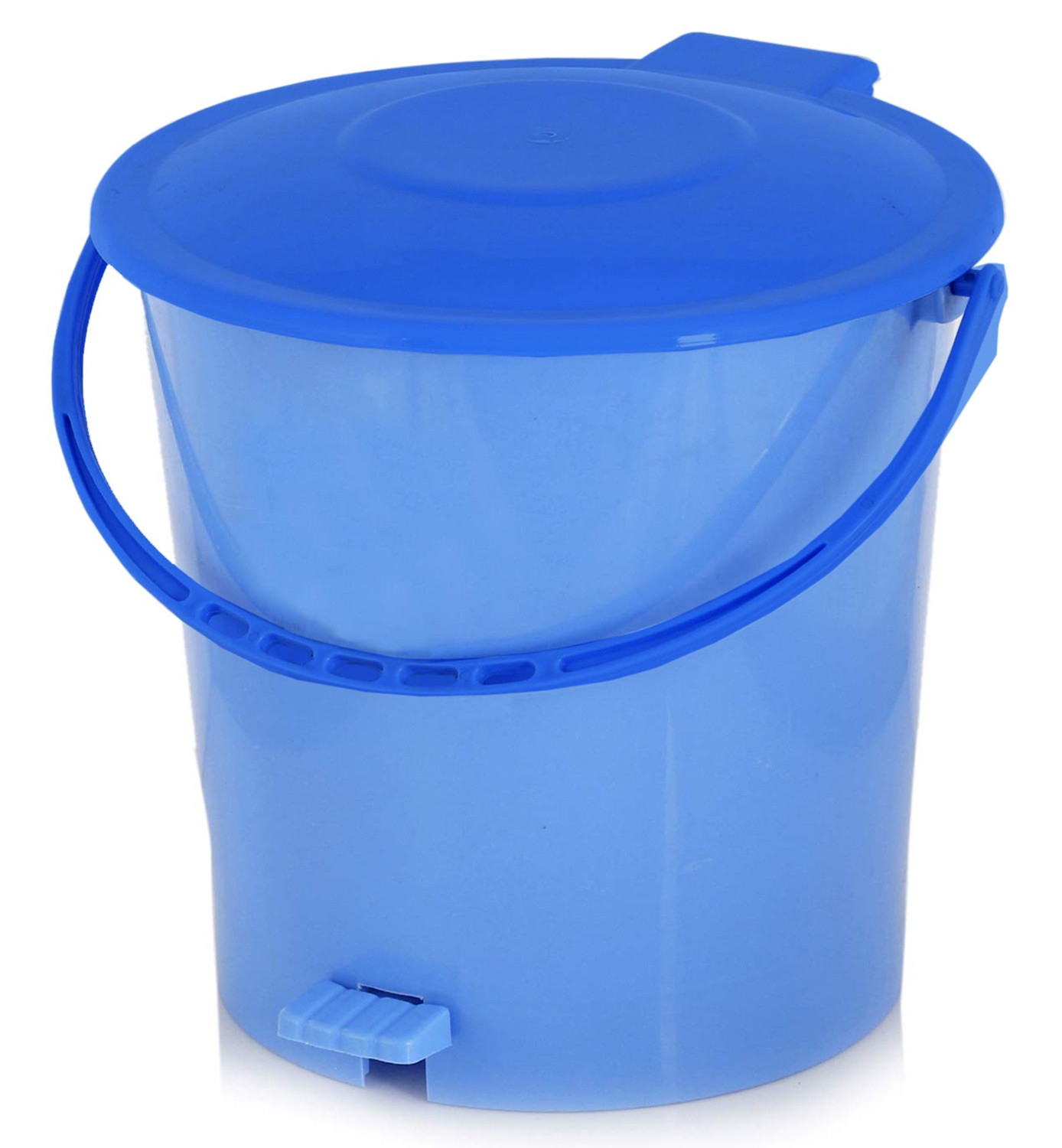 Kuber Industries Ultra Plastic Garbage Waste Pedal Dustbin for Home, Office with Handle, 5 Liters (Blue)-KUBMART3032